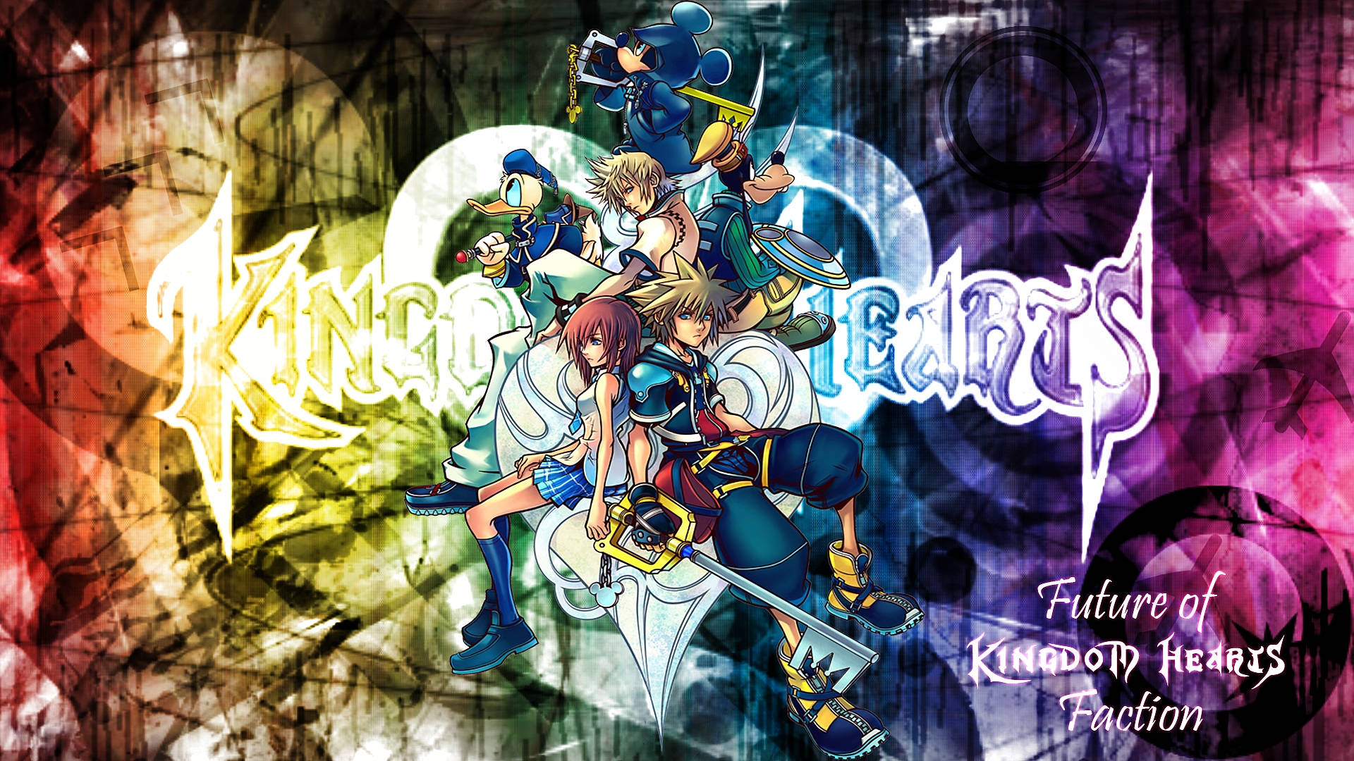 Kingdom Heart-logo på abstrakt design Wallpapers