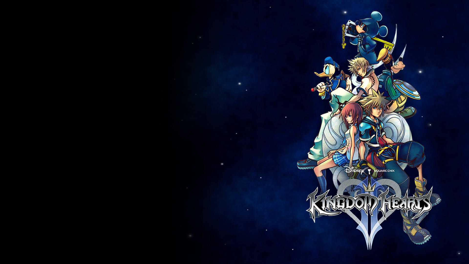 Kingdom Hearts Logo på Mørk Baggrund Wallpapers