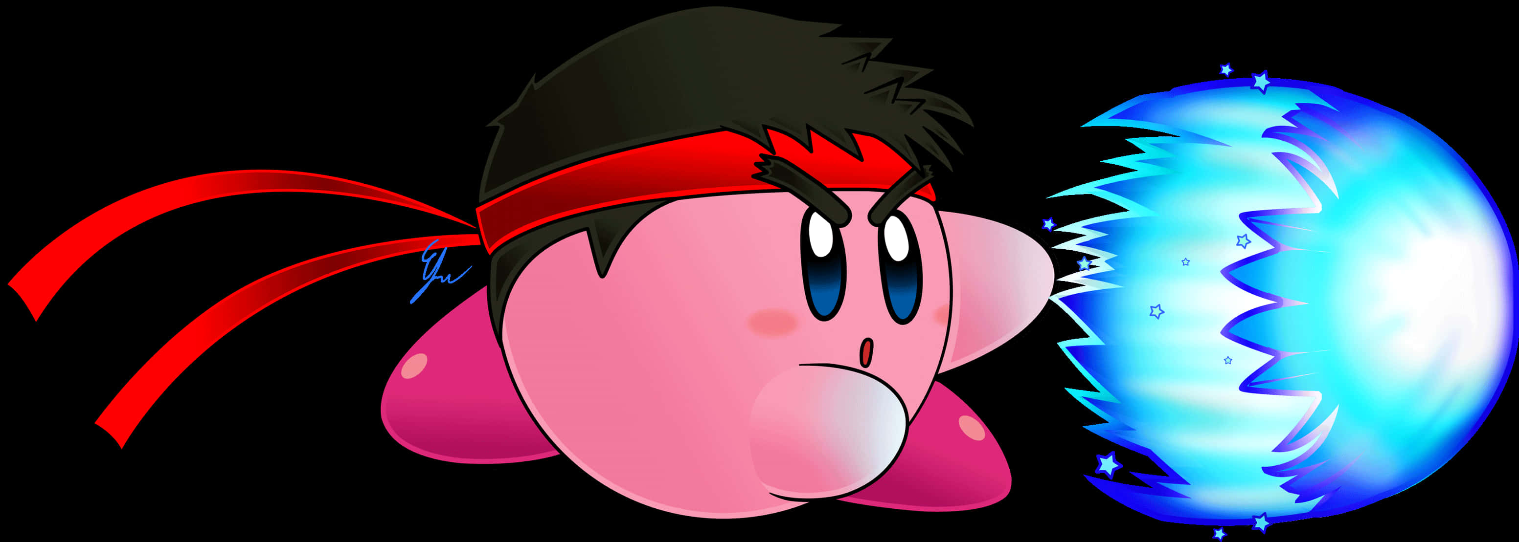 Kirby Fighter Stilling med Energikugle Wallpapers