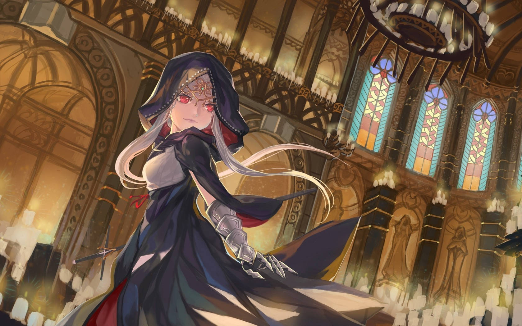 Kirke Anime Pige Hoodie Wallpapers