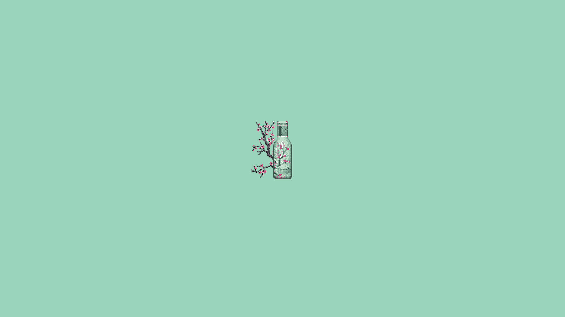 Kirsebærblomst og flaske minimalistisk æstetisk bærbar Wallpapers