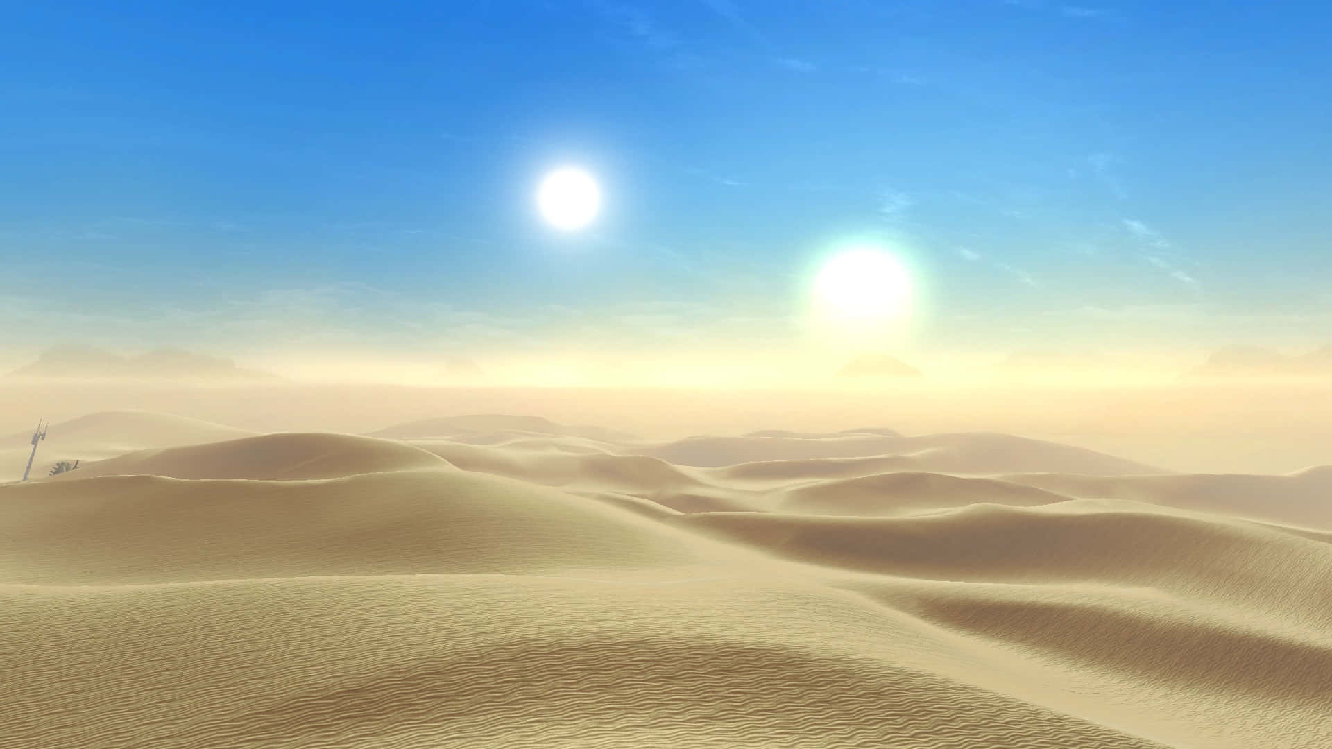Klar sol over Tatooine baggrund Wallpapers