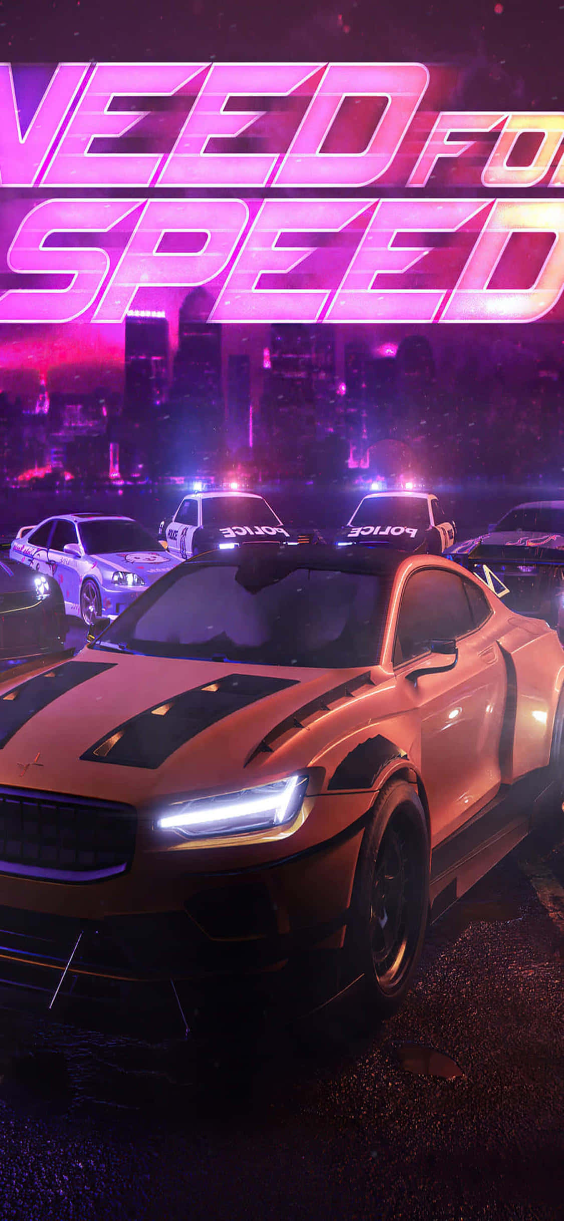 Klar til at brænde asfalt med iPhone Xs og Need For Speed Heat! Wallpapers