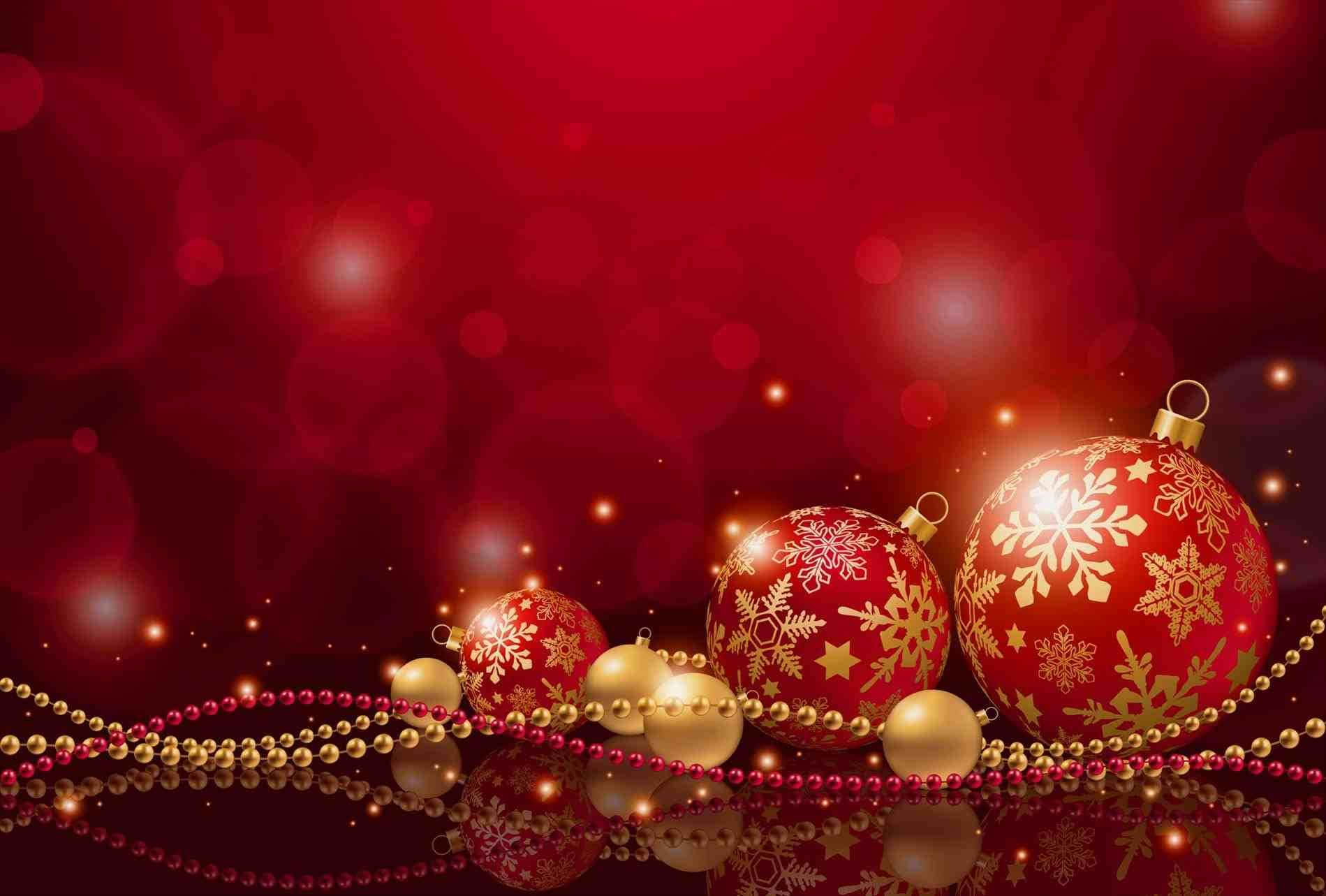 Klare røde julelys lyser op i højtiden Wallpapers