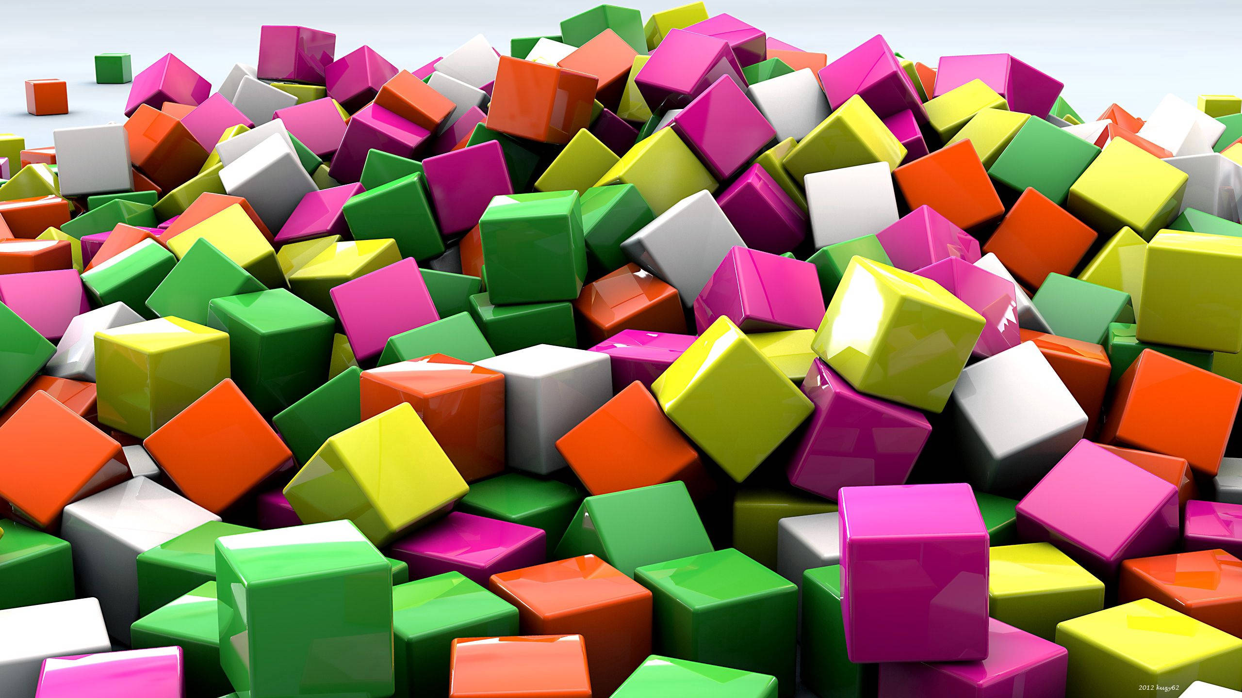 Klart farvede 3D-terninger Wallpapers