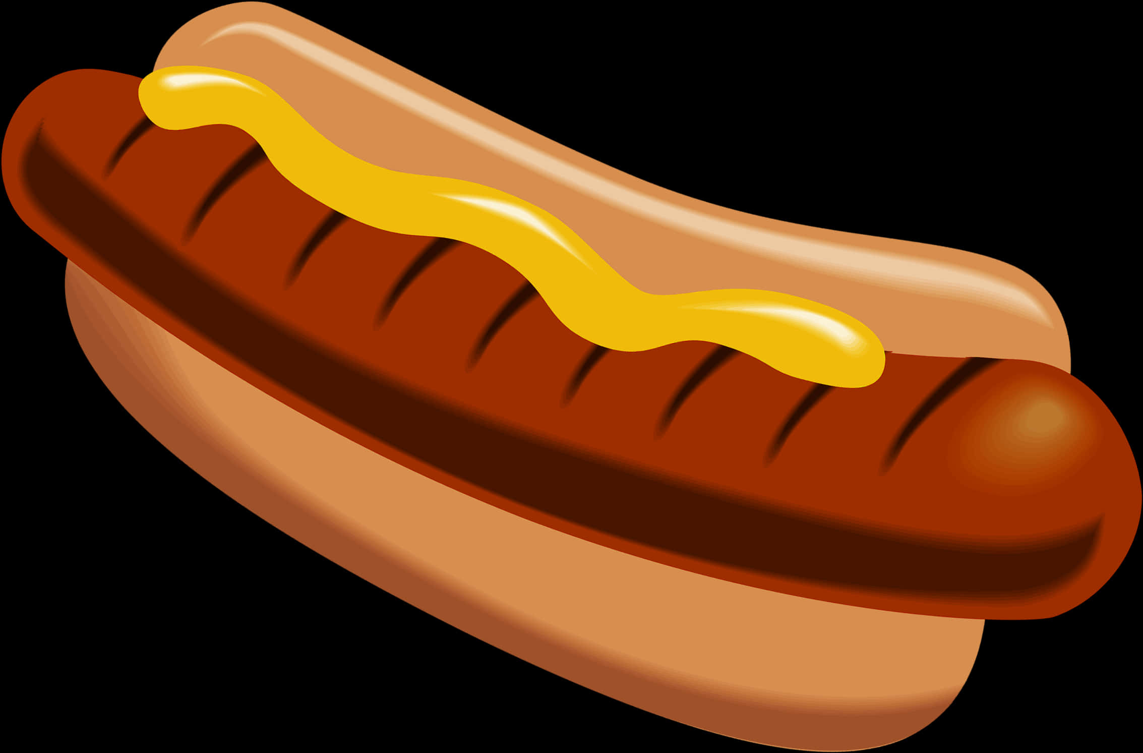Klassisk hotdog med sennep illustration Wallpapers