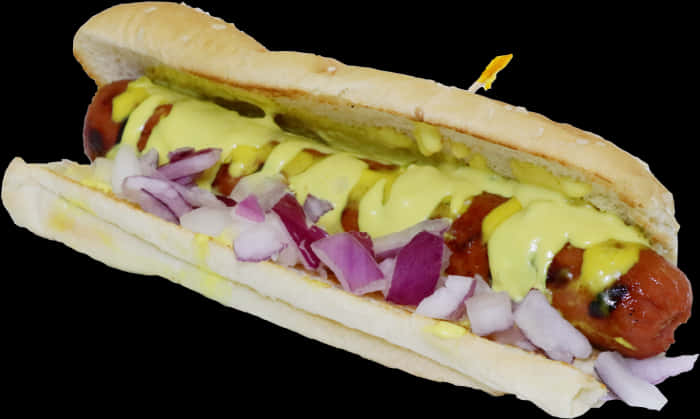 Klassisk hotdog med sennep og løg Wallpapers