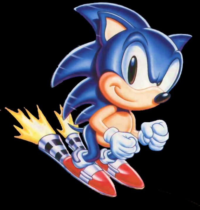Klassisk Sonic i fuld fart Wallpapers