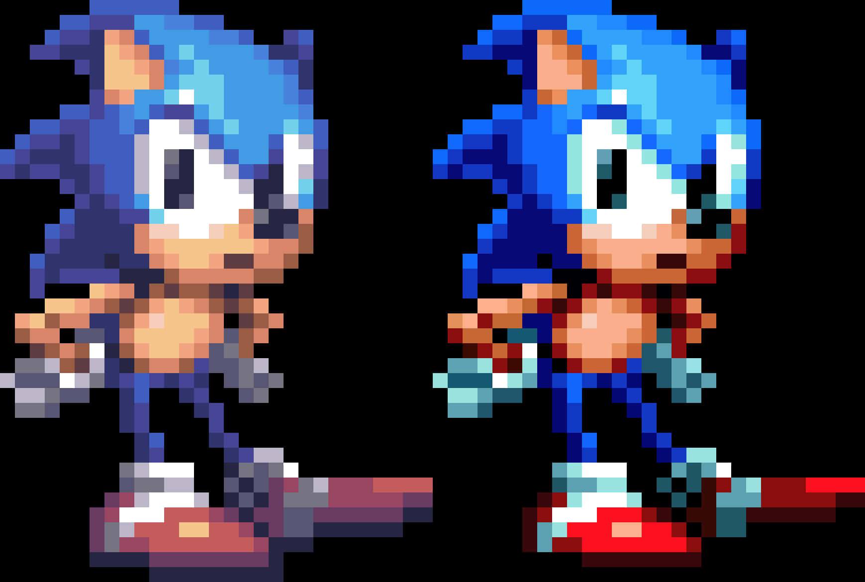 Klassisk vs moderne Sonic pixelkunst Wallpapers