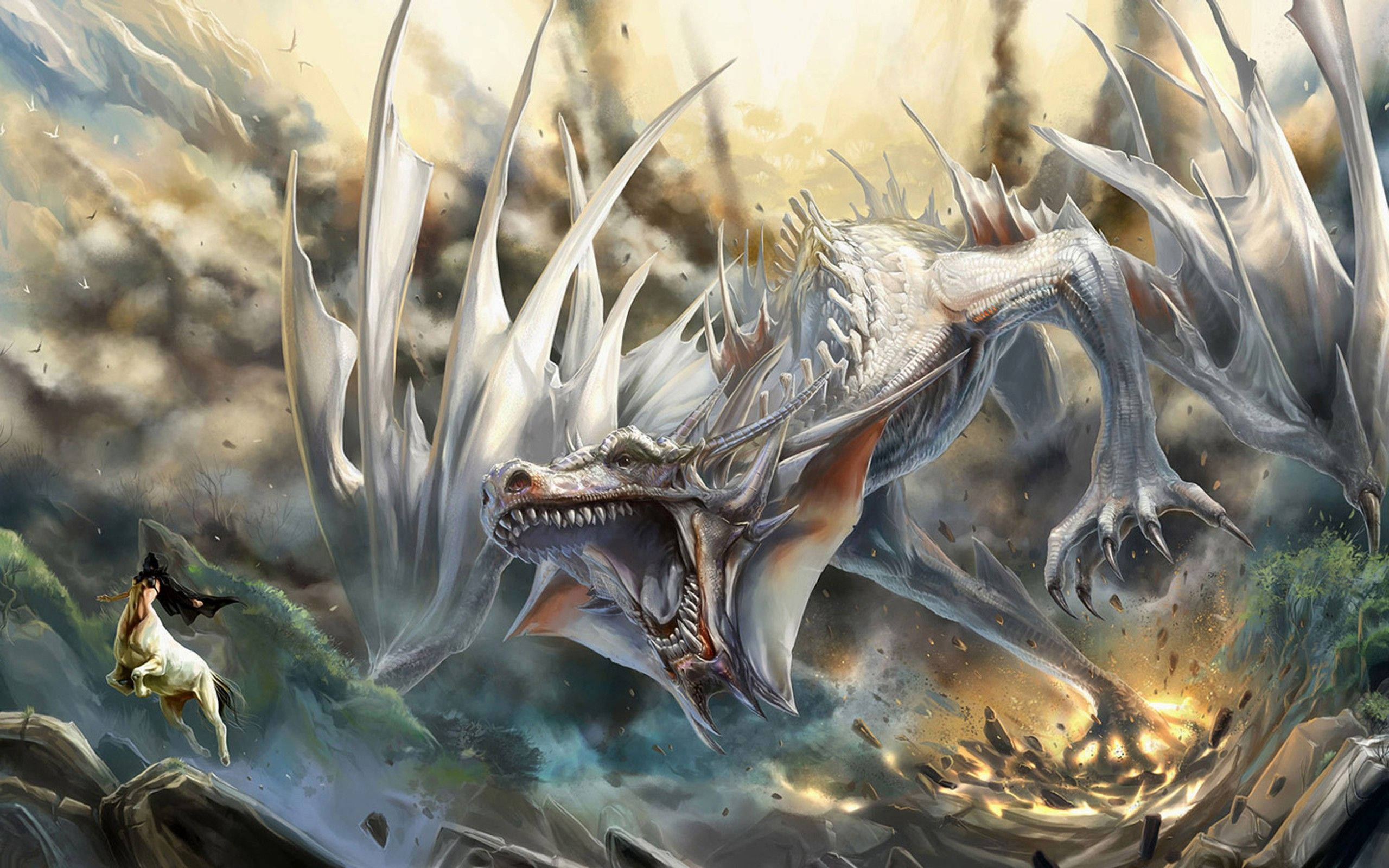 Kæmpe hvid japansk drage PC Wallpapers