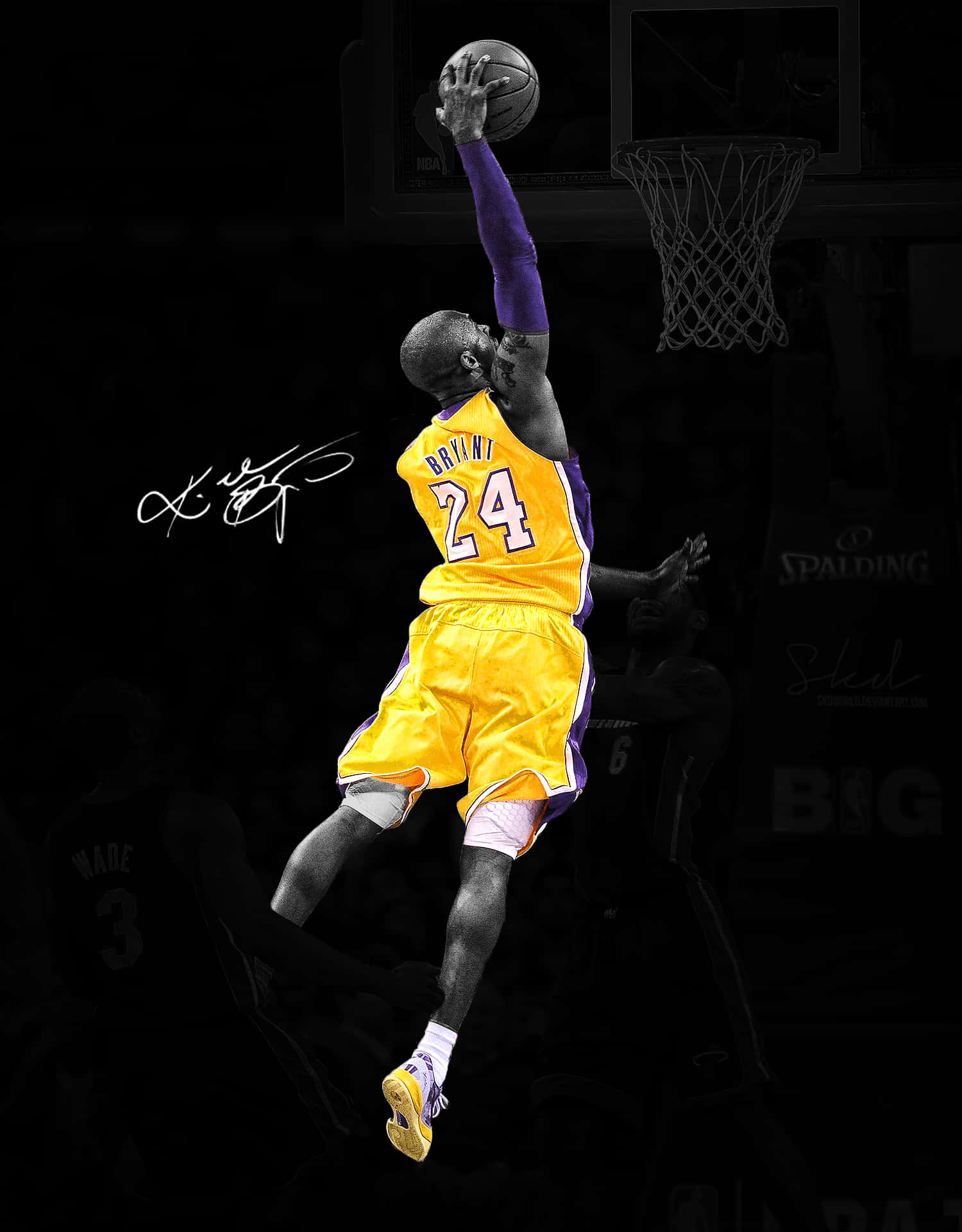 Kobe Bryant med et signaturhopskud Wallpapers