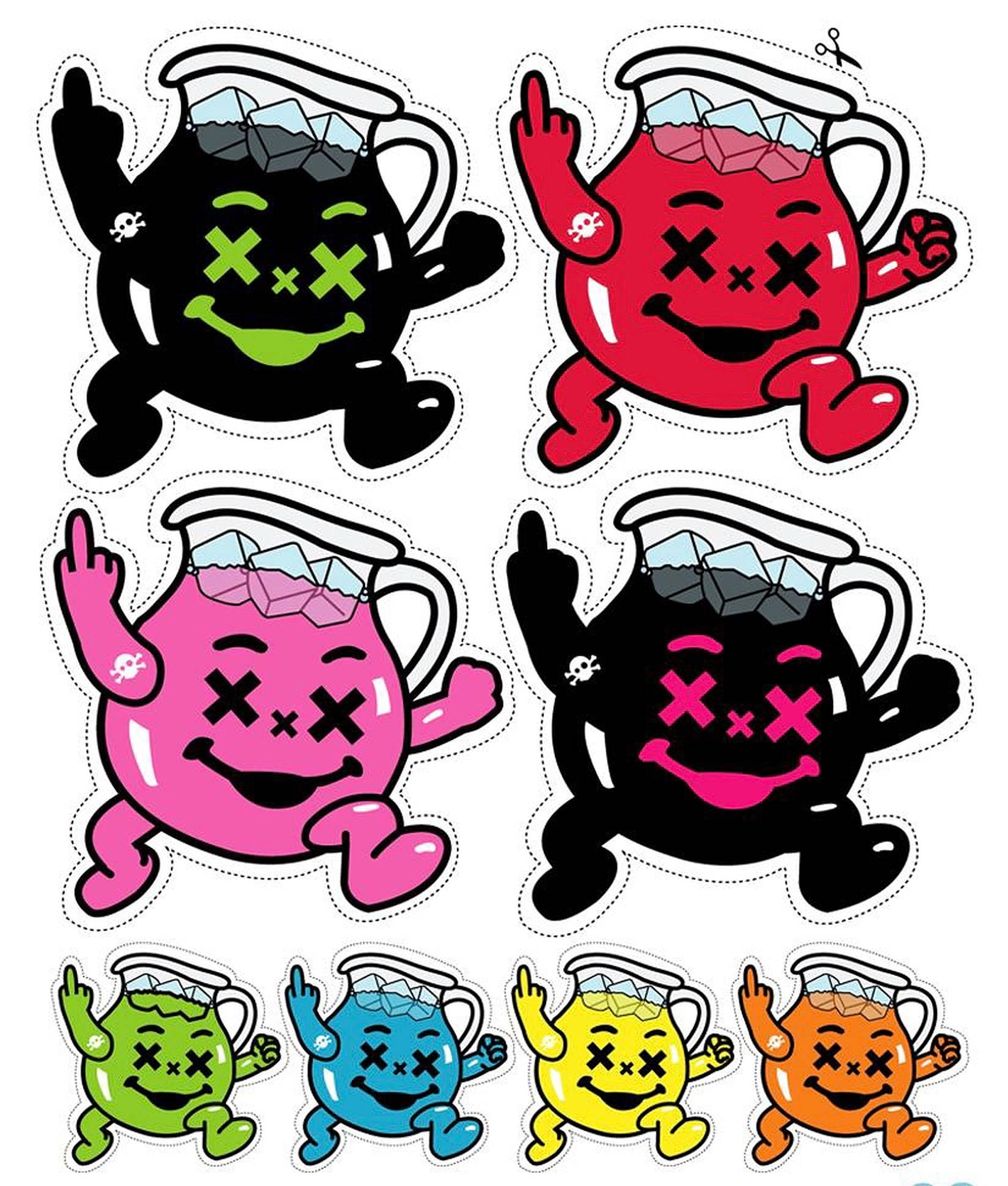 Kool Aid Mand i forskellige farver Wallpapers