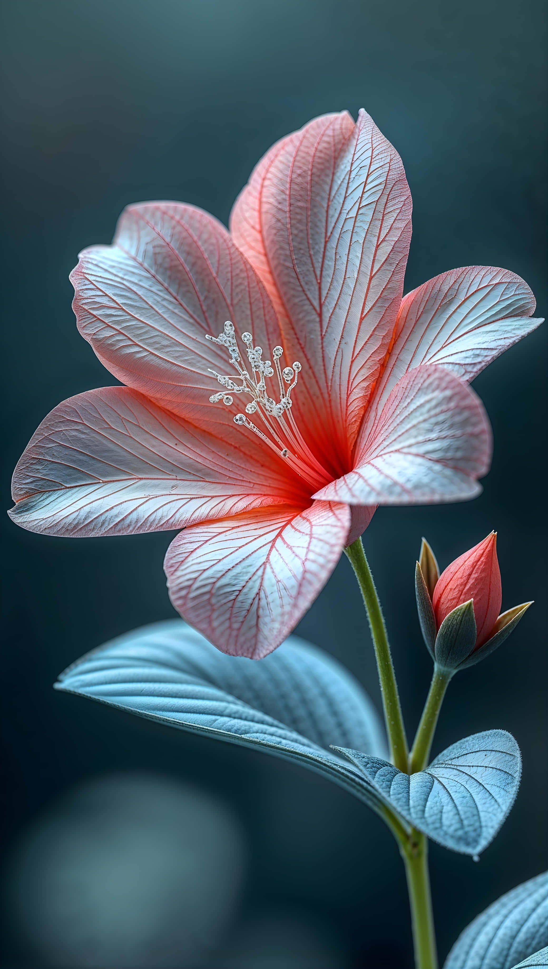 Koralkoral til hvid gradientblomst Wallpapers