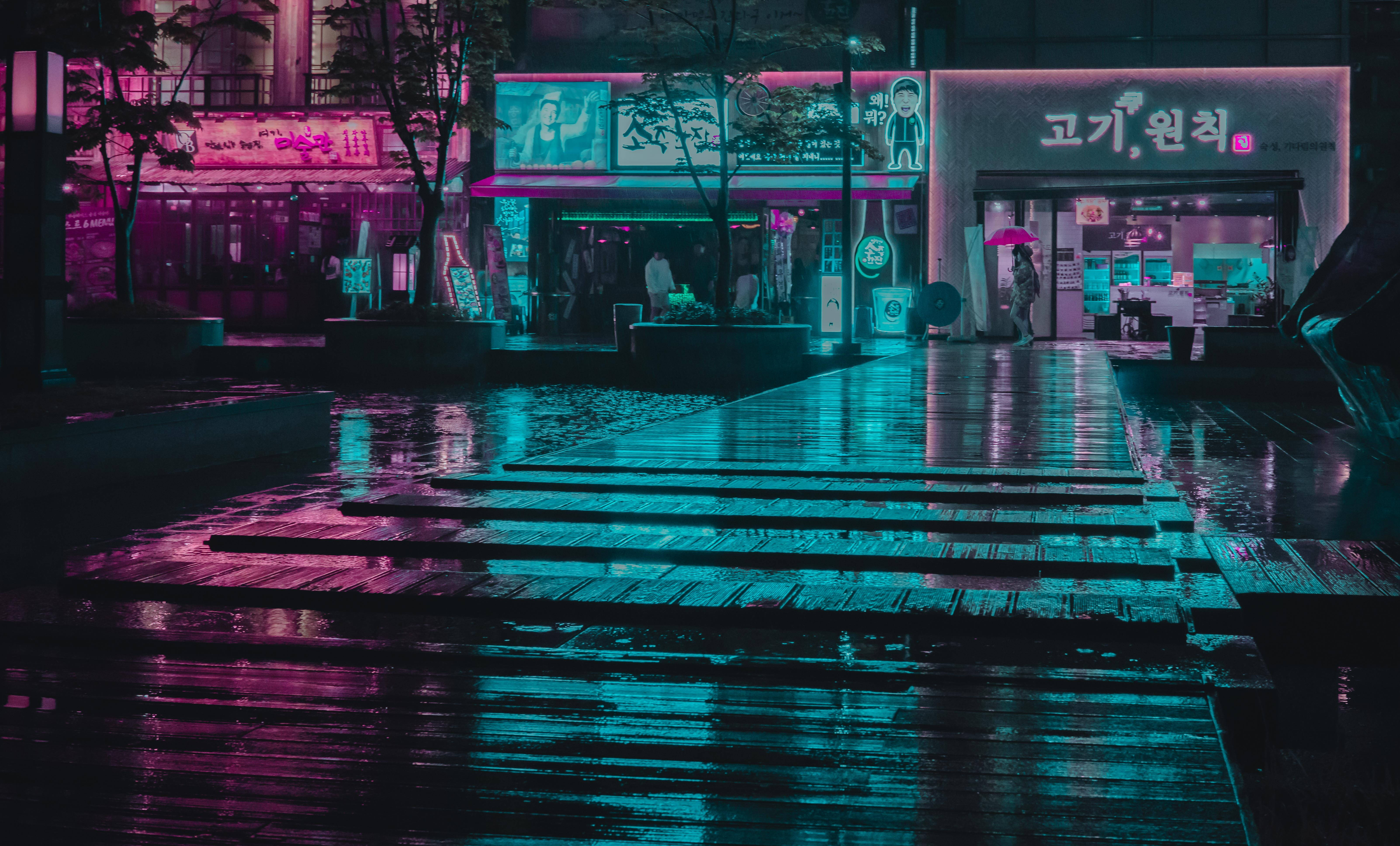 Koreansk bydel lilla æstetik Tumblr laptop Wallpapers