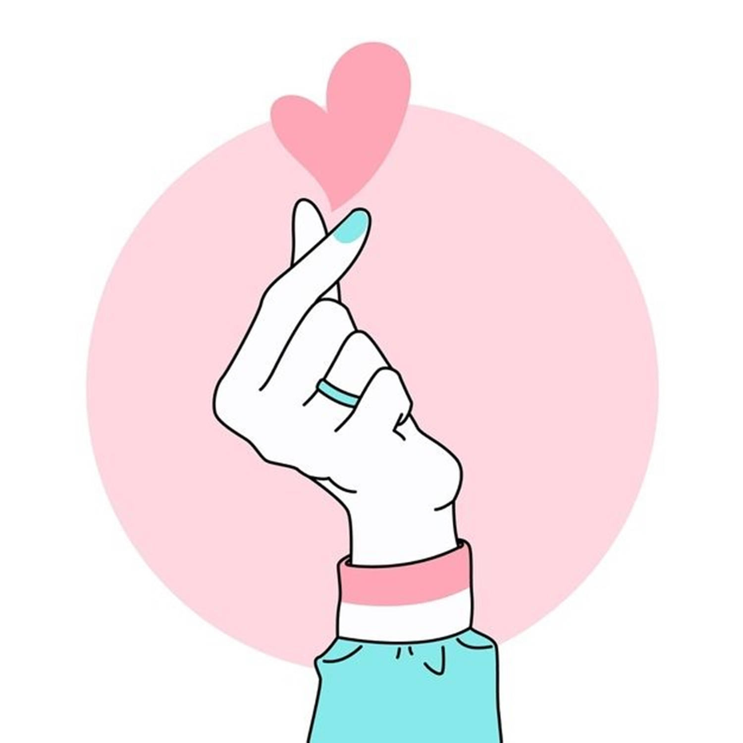 Koreansk fingerhjerte Wallpapers