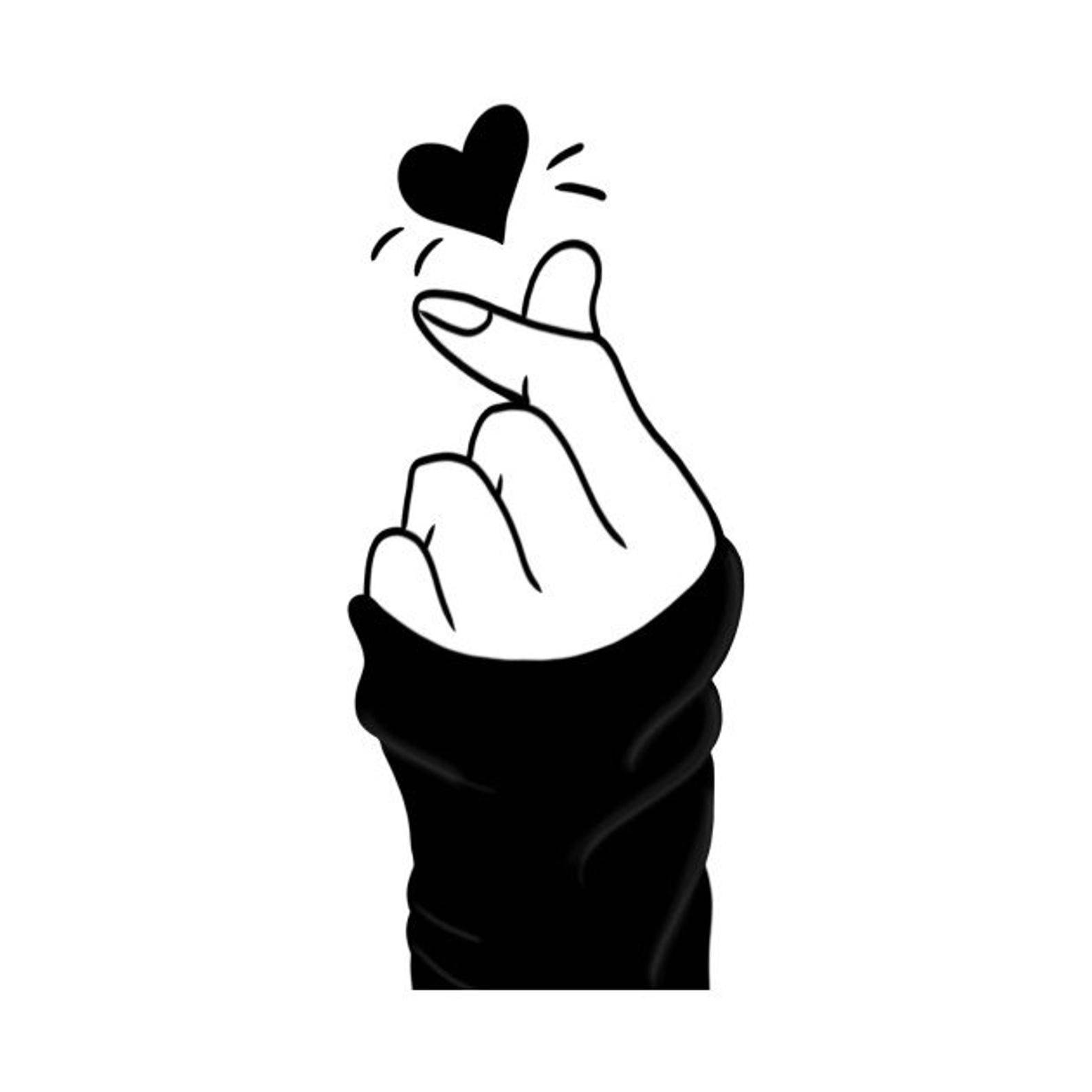 Koreansk fingerhjerte hvid baggrund Wallpapers