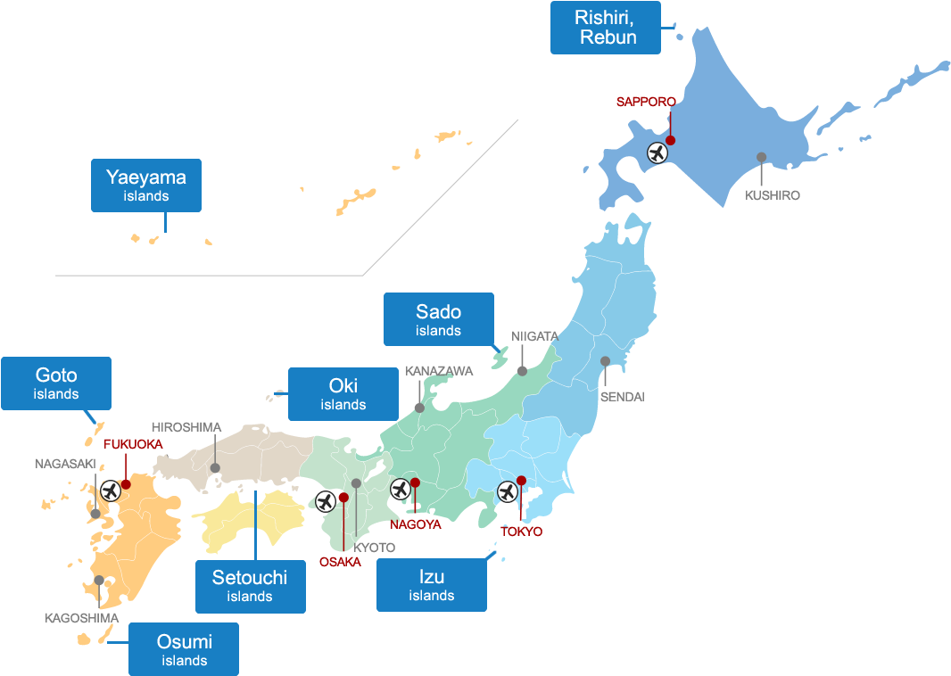 Kort over Japans øgrupper Wallpapers