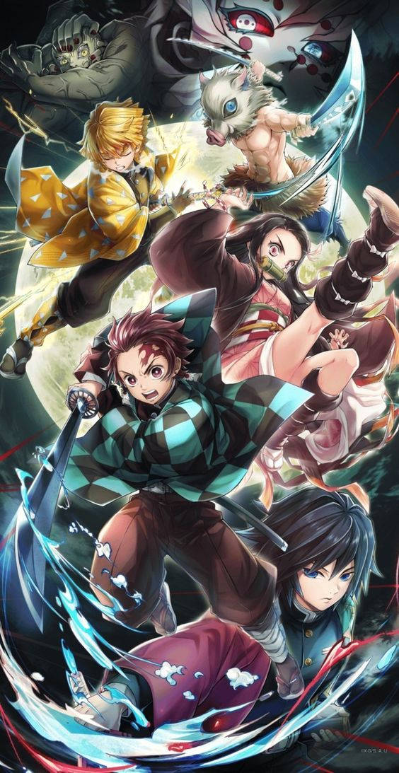 Kraftfuld Demon Slayer iPhone Wallpapers