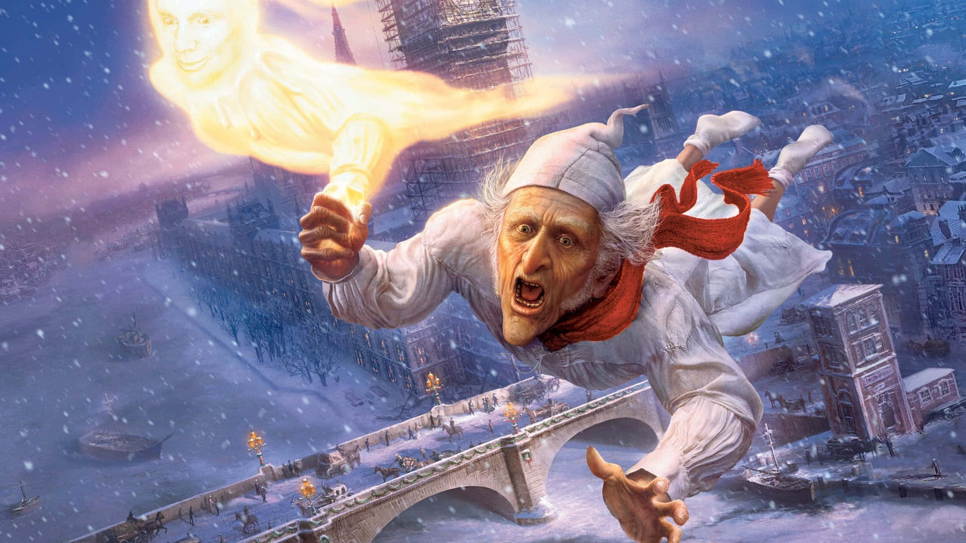 Kraftfuld juleillustration, der fortæller historien om forløsning Wallpapers