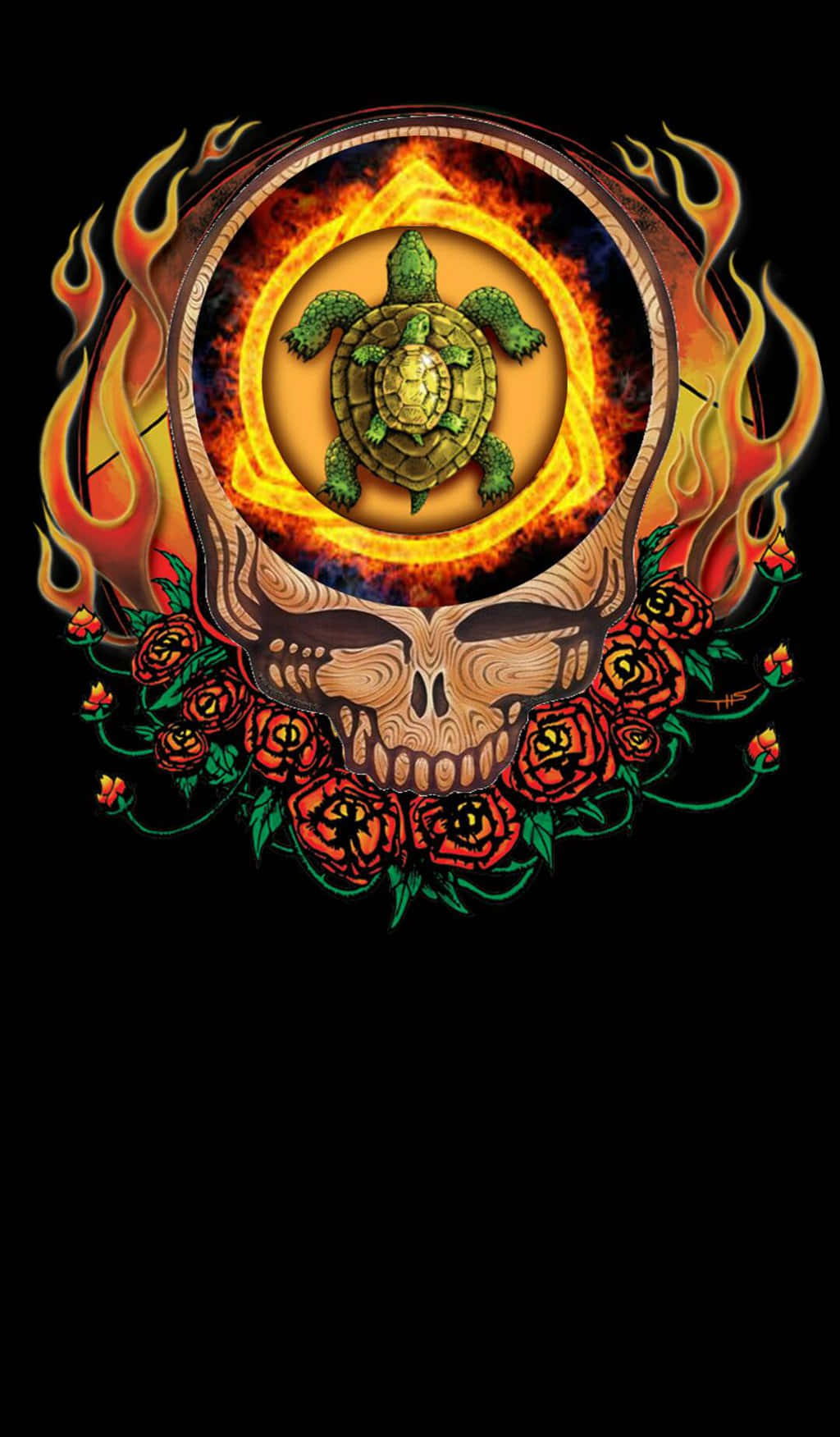 Kranie med en skildpadde som Grateful Dead iPhone Wallpapers