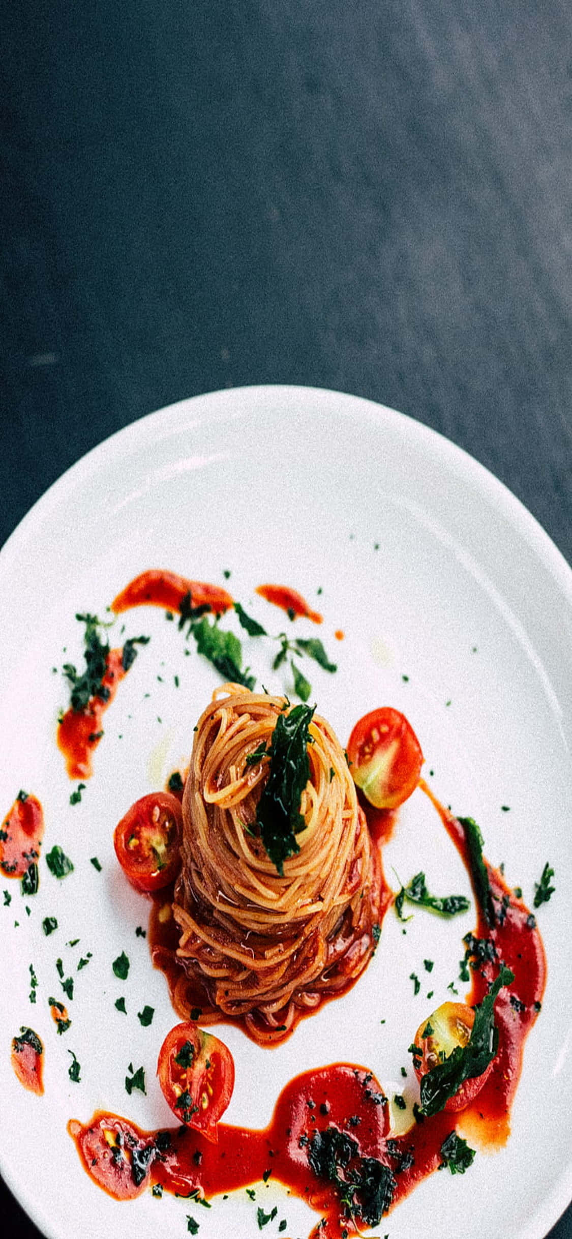 Kreativ Anretning iPhone X Pasta Baggrund Wallpapers