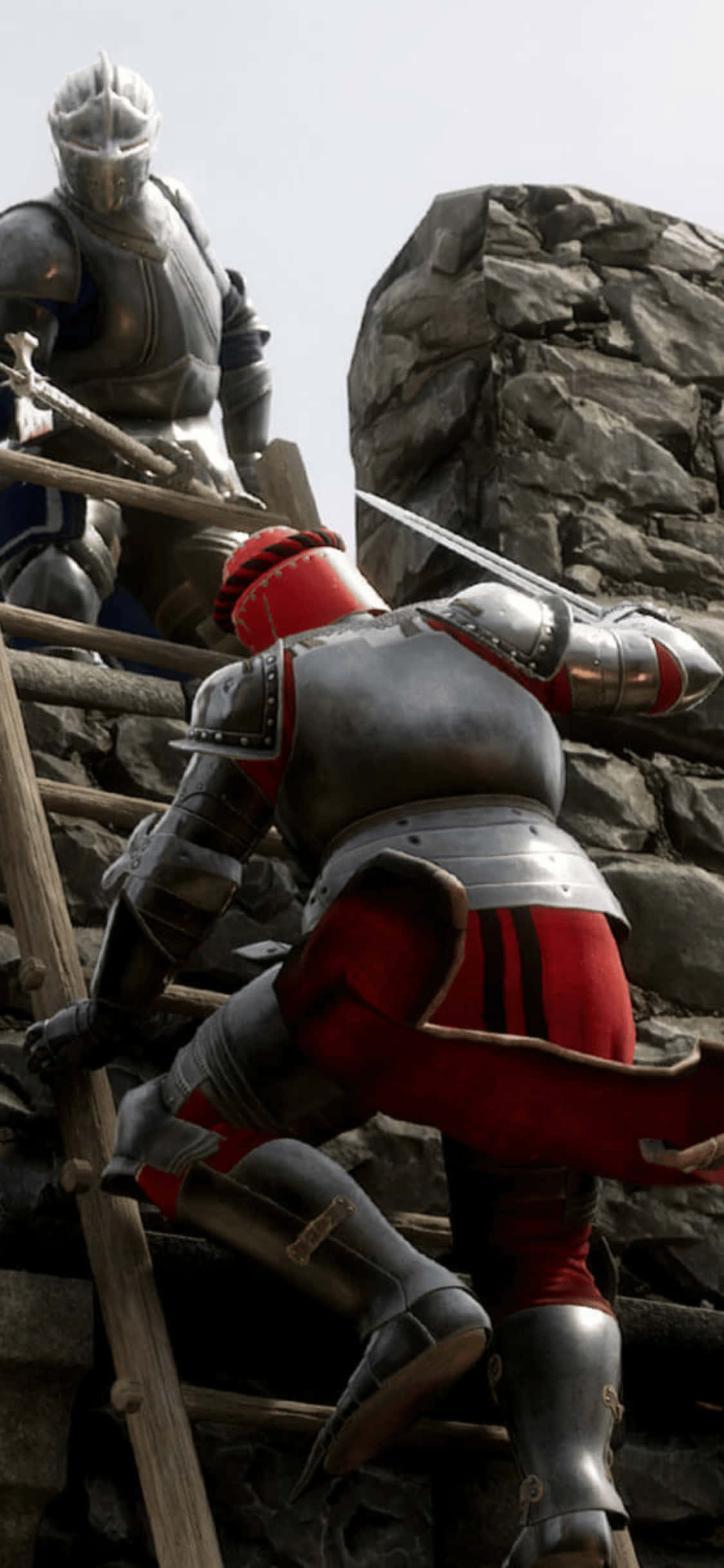 Kriger Klatrer Op ad Muren iPhone Xs Mordhau Baggrund Wallpapers