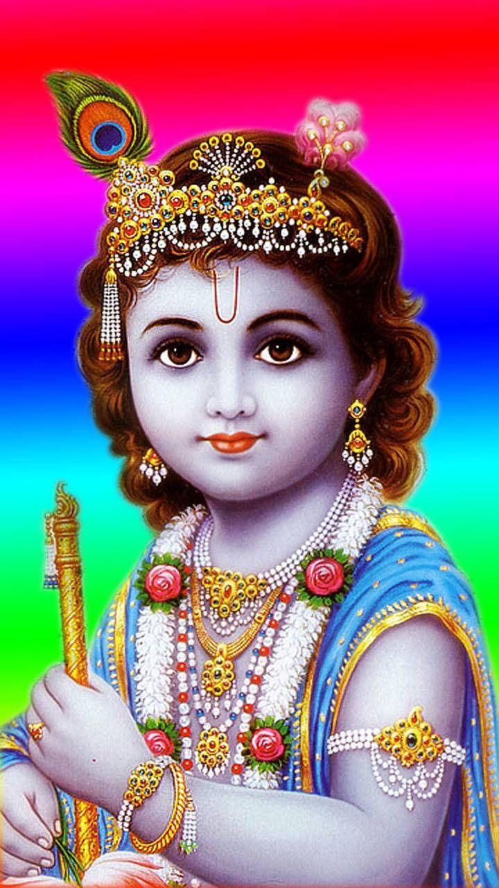 Krishna Telefon Baby Krishna Regnbue Æstetik Wallpapers