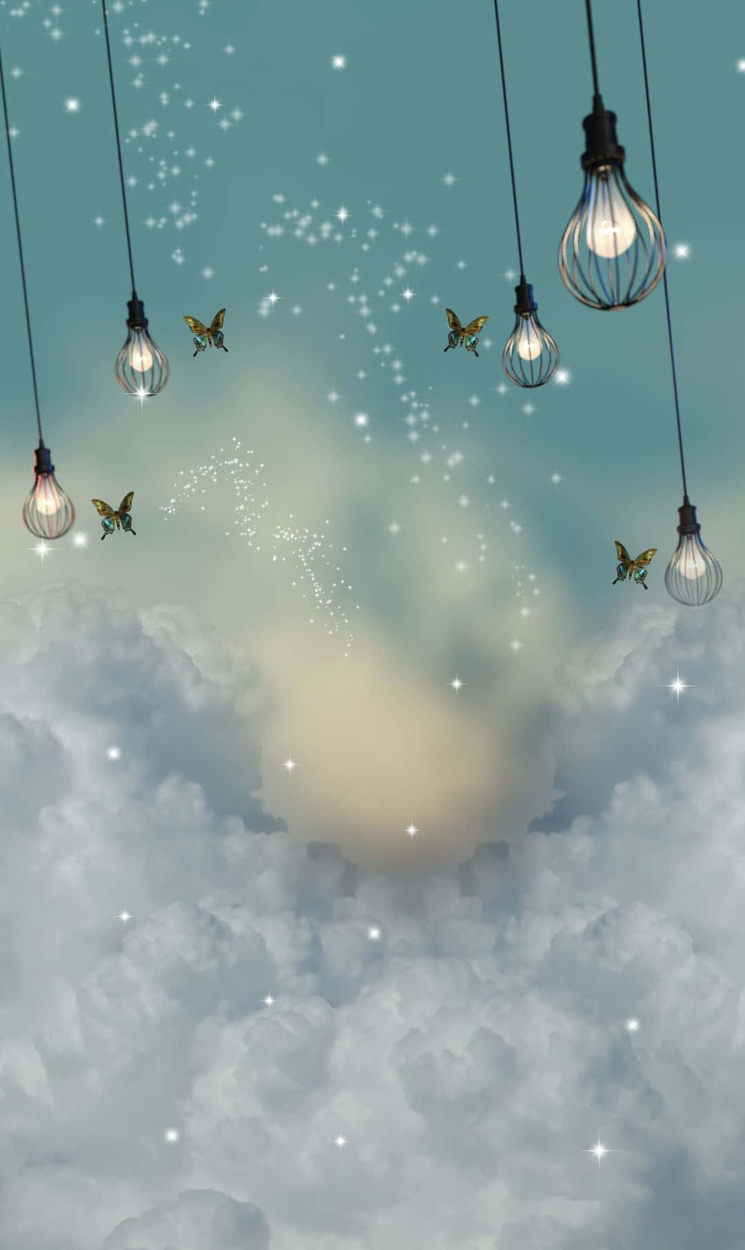 Krystalklart vand og regnbue Wallpapers