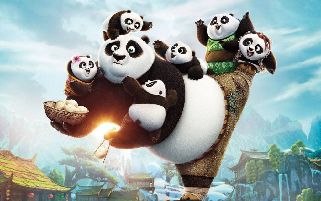 Kung Fu Panda holder mange babypandaer Wallpapers