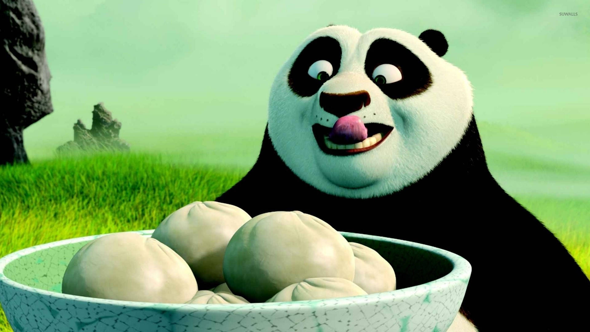 Kung Fu Panda klar til at spise svinekødsboller Wallpapers