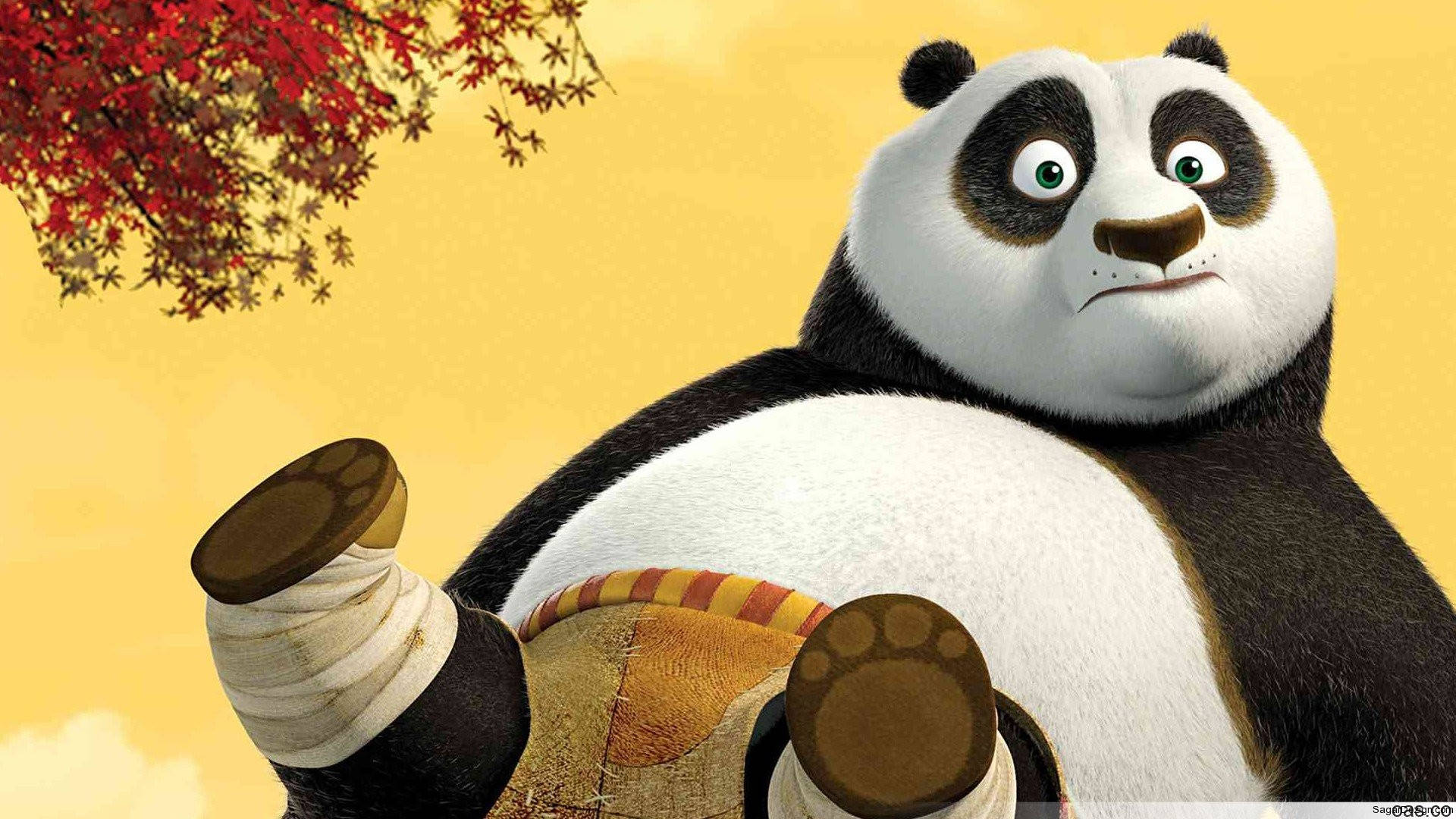 Kung Fu Panda med maven fremme Wallpapers