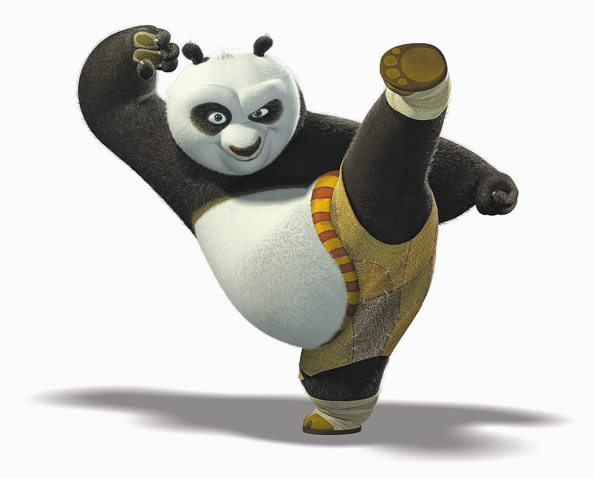 Kung Fu Panda sparker med hvid baggrund Wallpapers