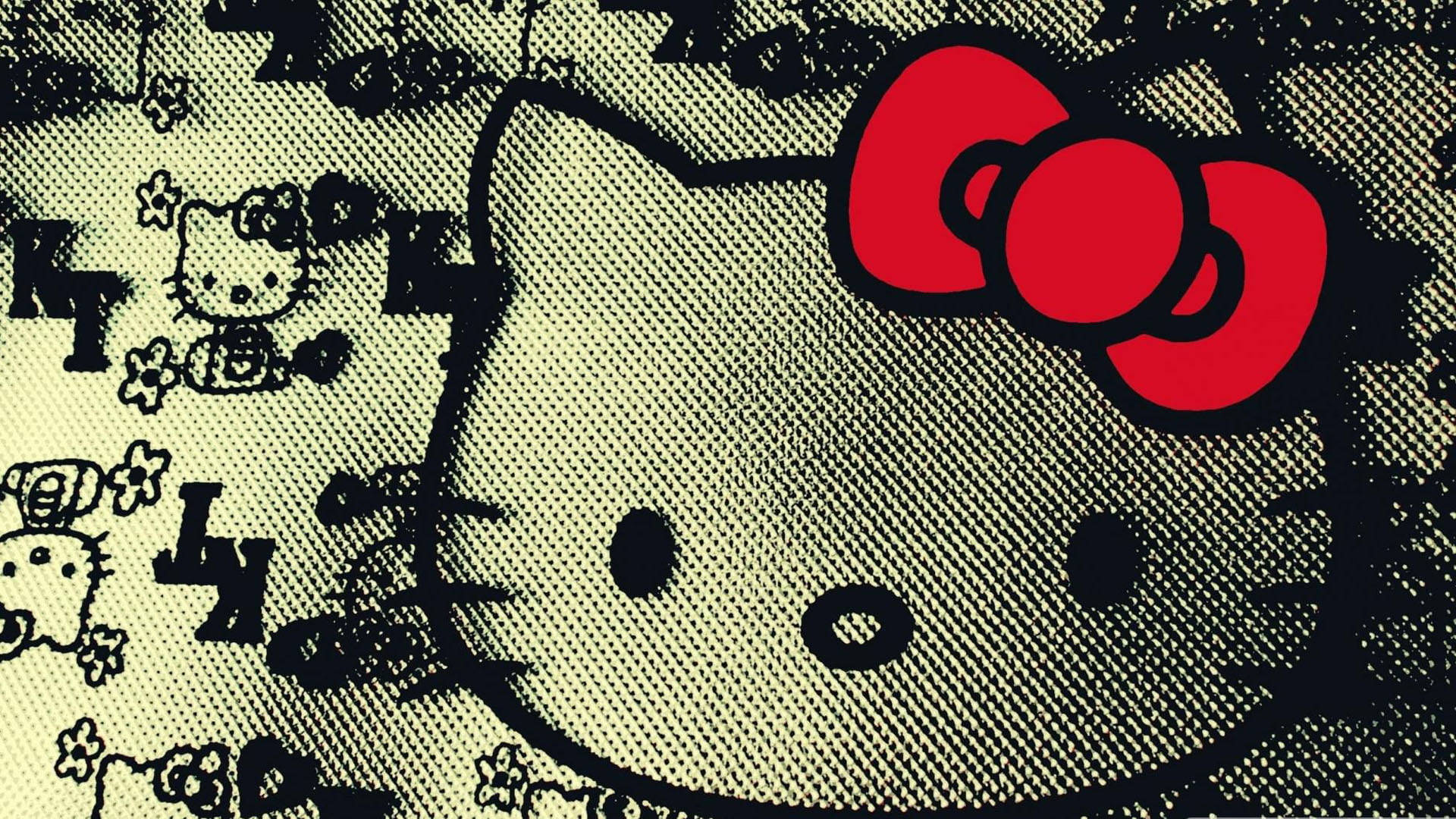 Kunstnerisk sort Hello Kitty baggrundsbillede Wallpapers