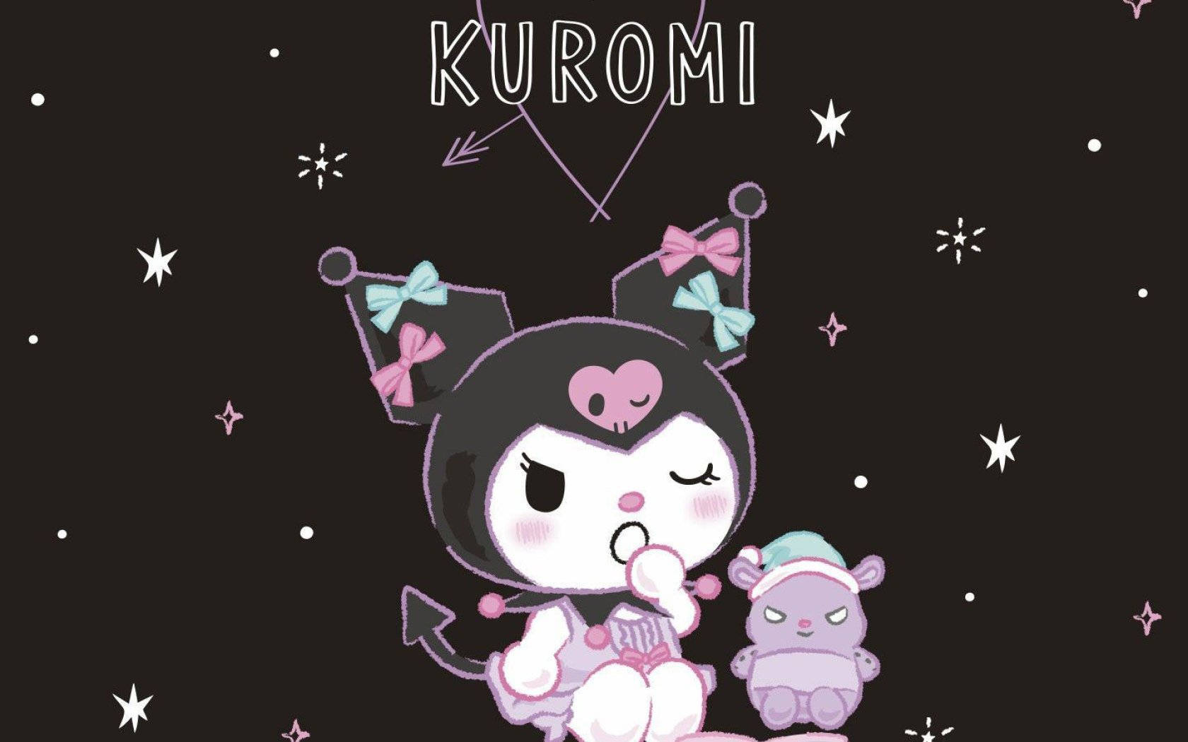 Kuromi, den unikke rival til My Melody, nyder et afslappet øjeblik Wallpapers