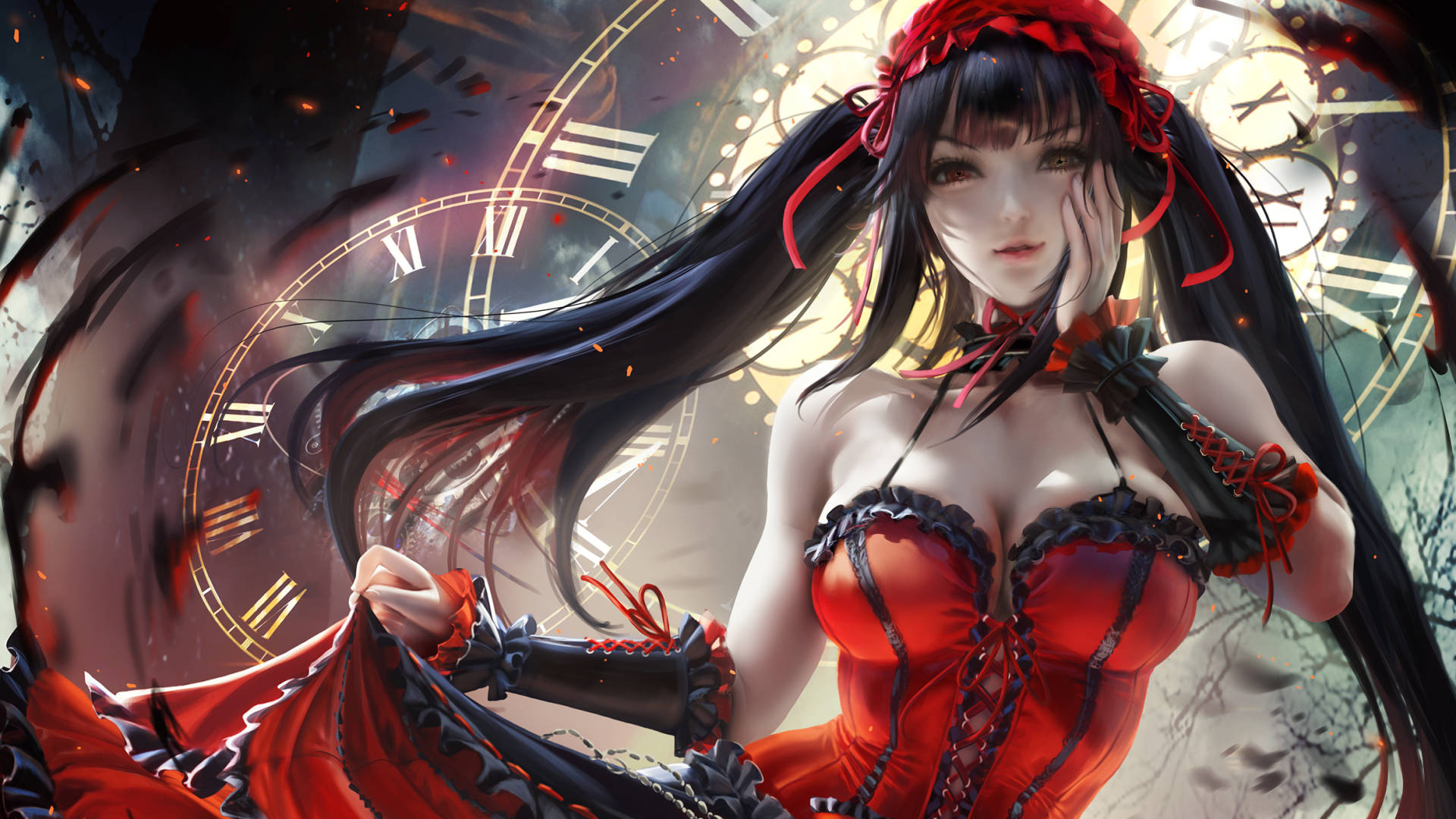 Kurumi Tokisaki Edgy Anime Profilbillede Wallpapers
