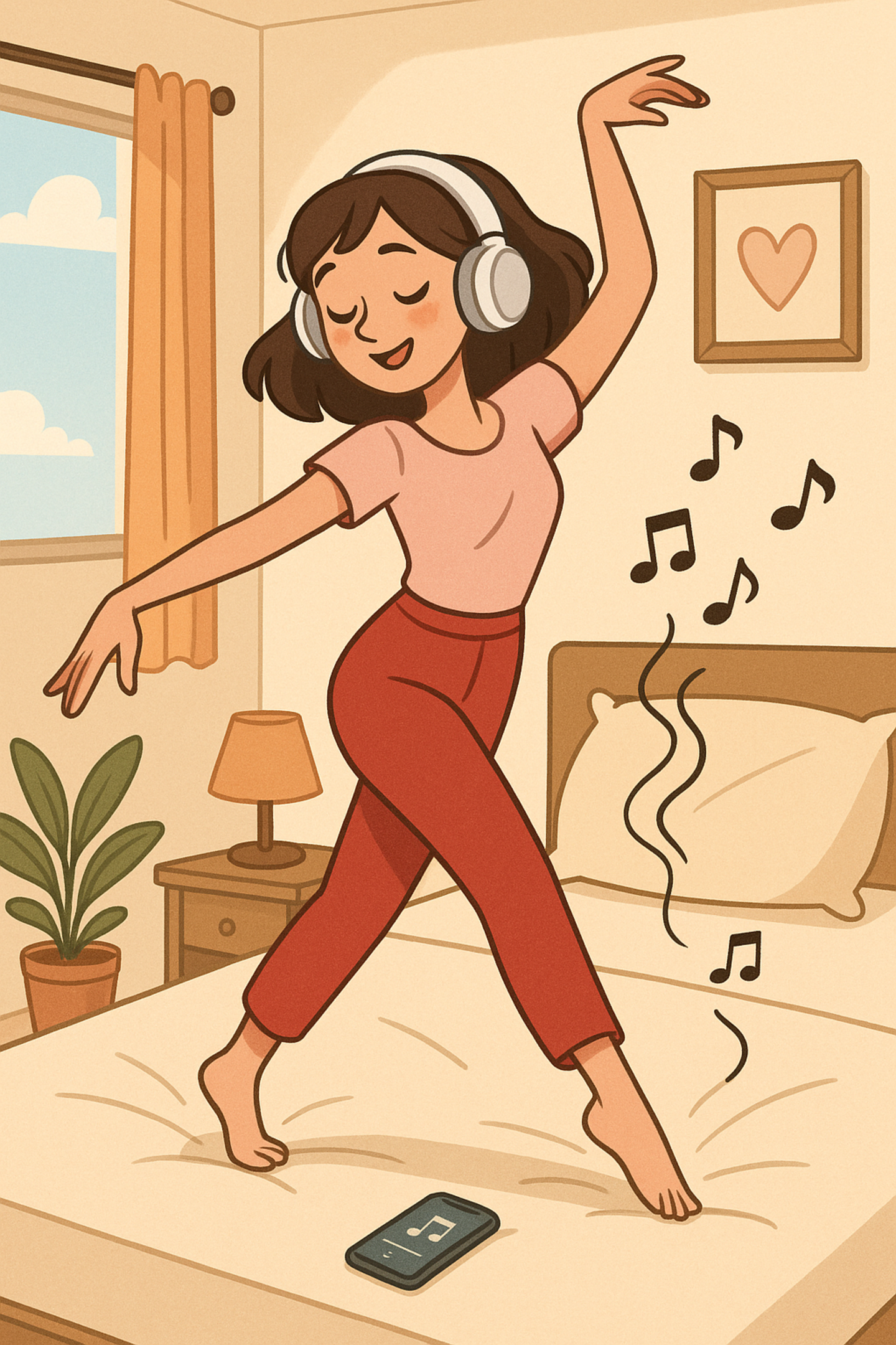 Kvinde danser til fantastisk musik Wallpapers