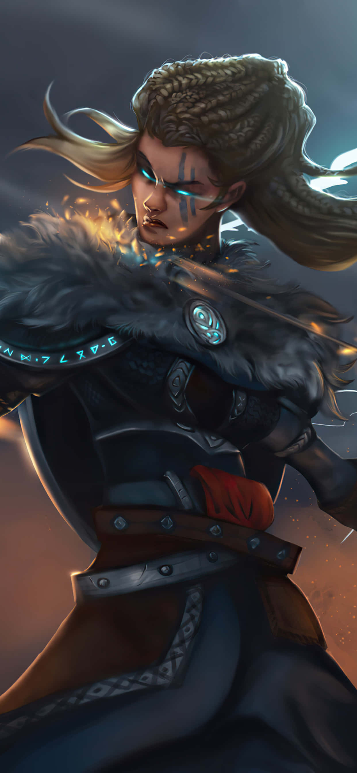 Kvindelig Eivor Digital Kunst iPhone Xs Max Assassin's Creed Valhalla Baggrund Wallpapers