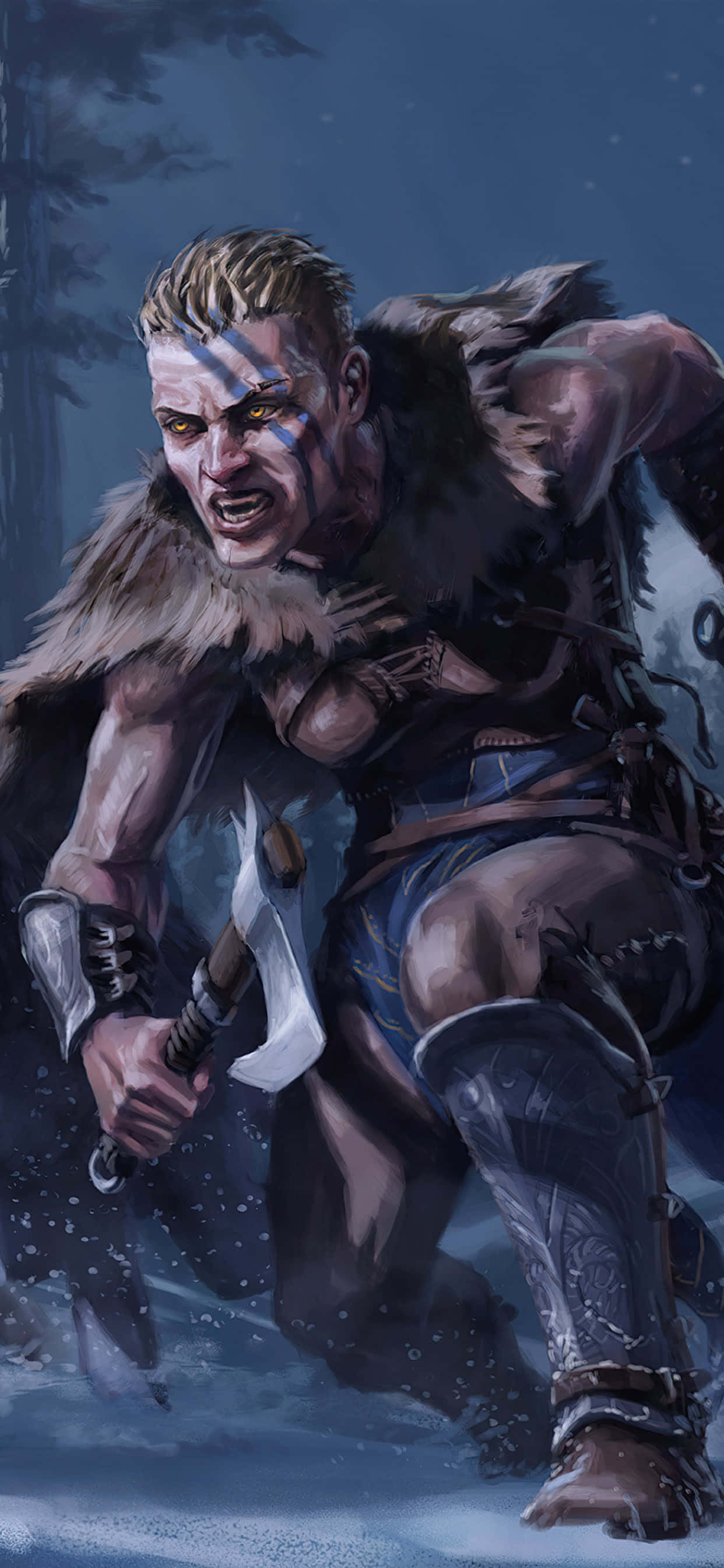 Kvindelig Viking iPhone Xs Max Assassin's Creed Valhalla Baggrund Wallpapers