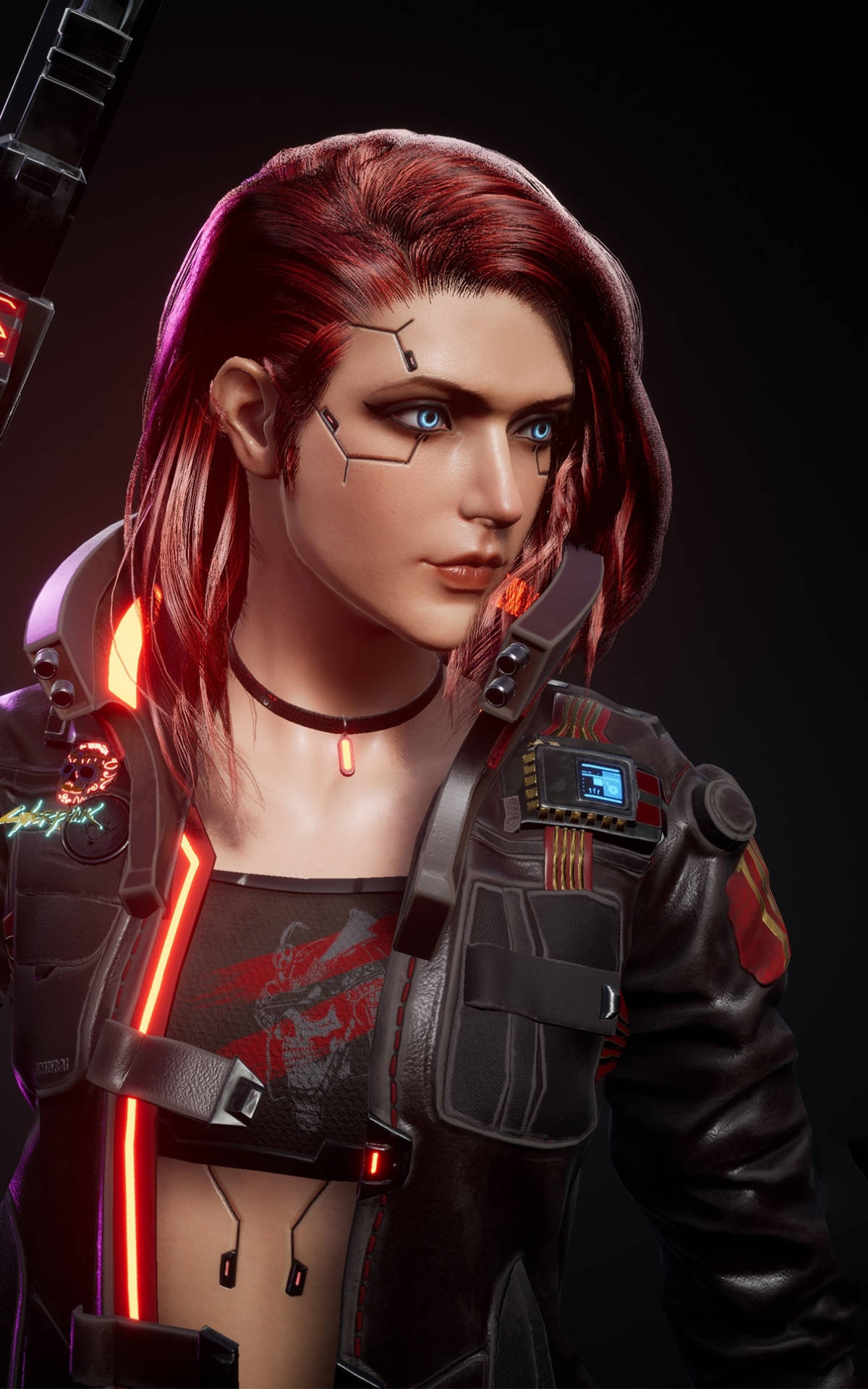 Kvindeligt Bandemedlem I Cyberpunk Til Android Wallpapers