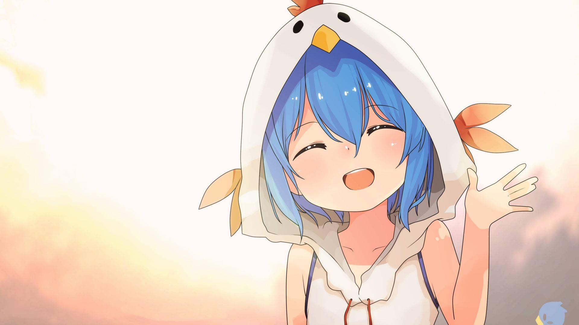 Kylling Anime Pige Hættetrøje Wallpapers