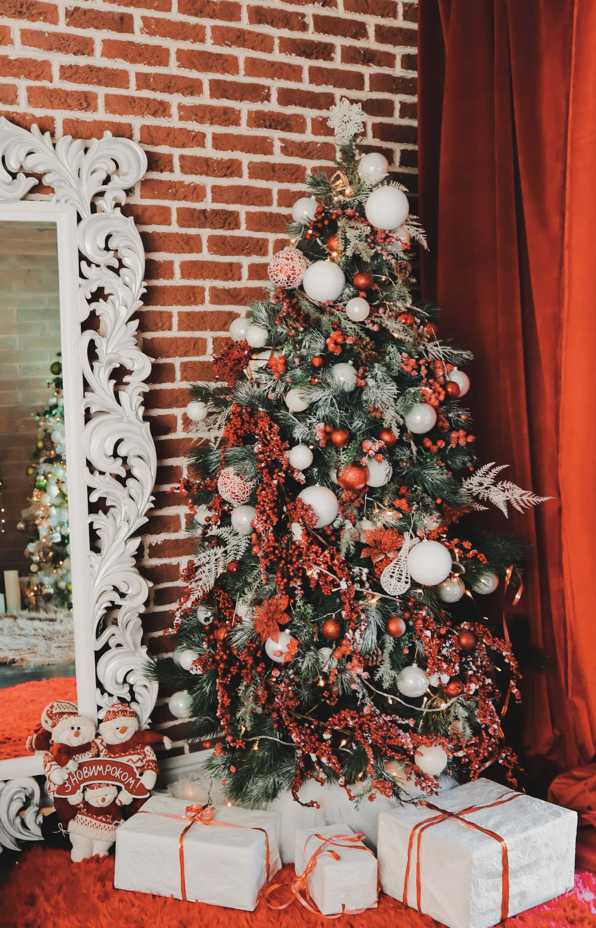 Lad julefølelsen omfavne dit hjem med dette smukke æstetiske juletræ Wallpapers