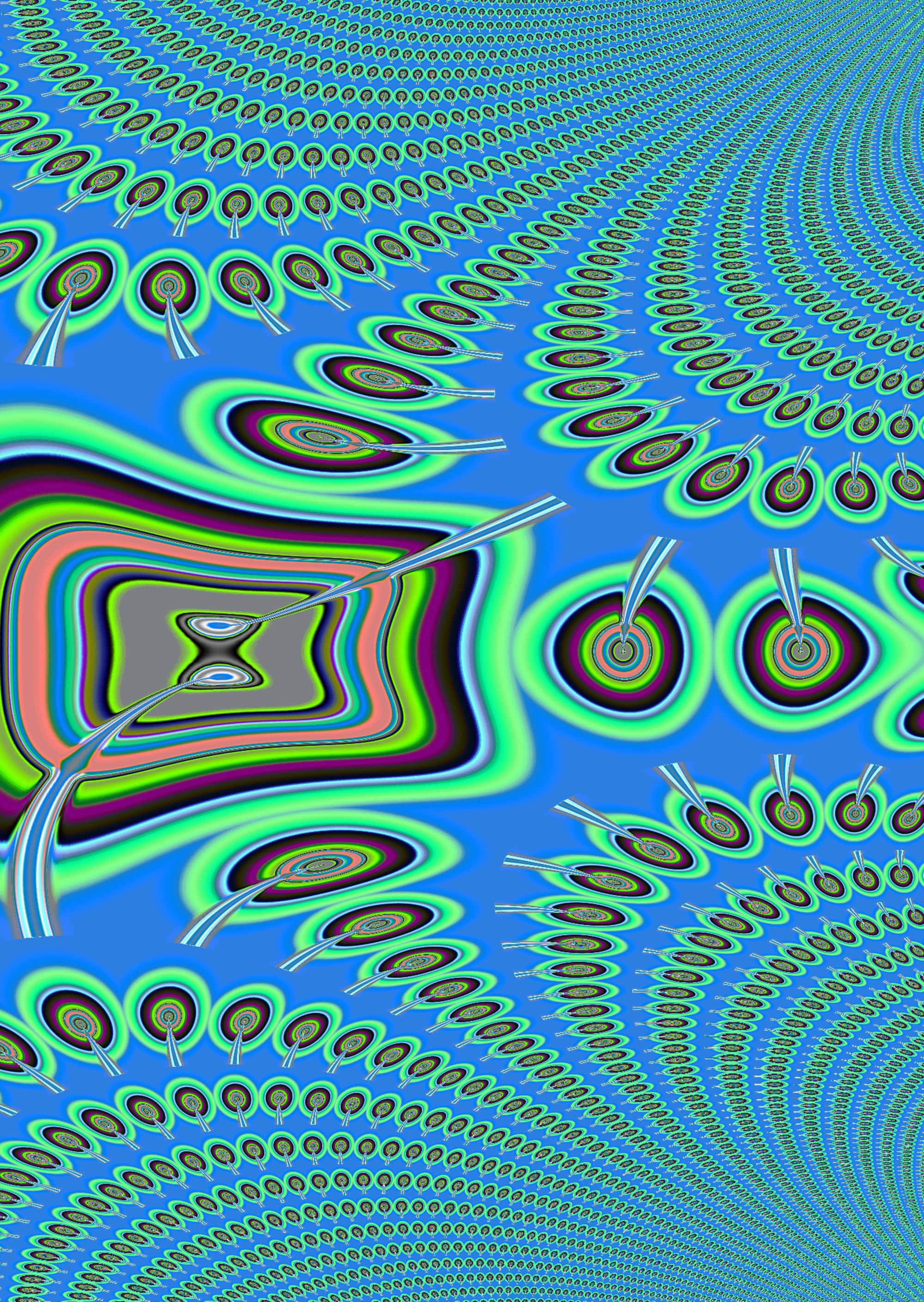 Lad tankerne flyde væk med denne fantastiske trippy blå landskab Wallpapers
