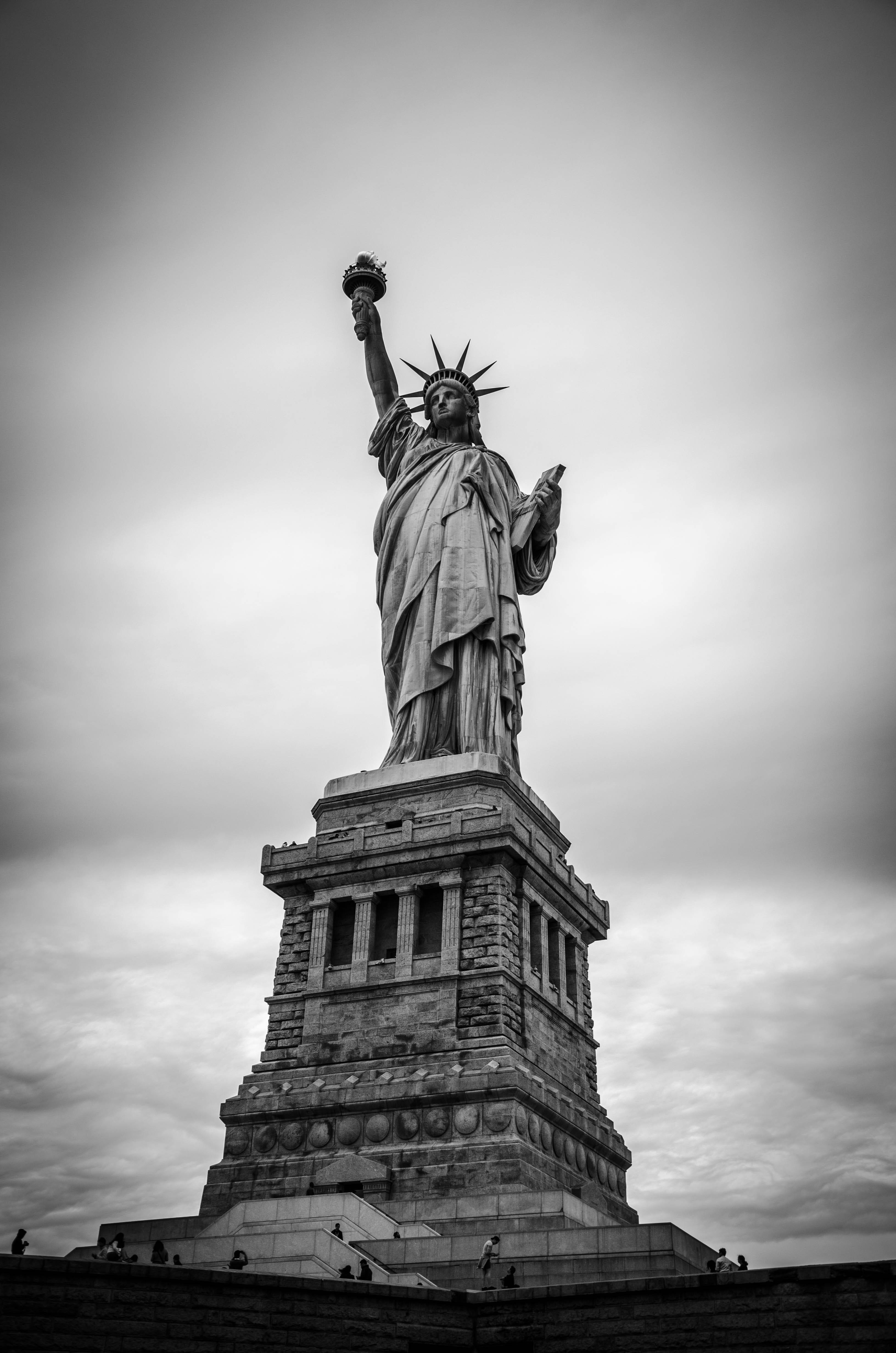 Lady Liberty New York sort og hvid Wallpapers