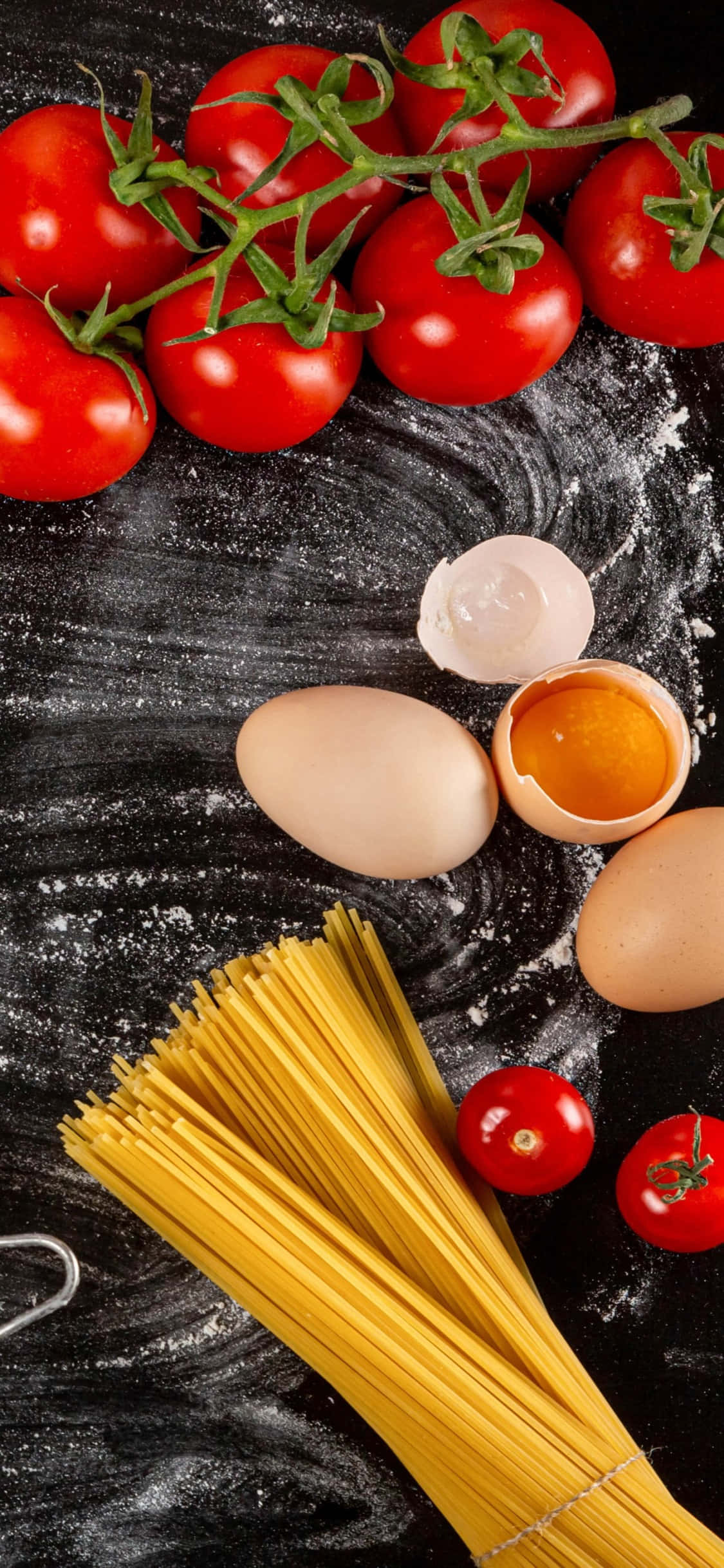 Lækkert Ukogt Pasta Arrangement på iPhone X Baggrund Wallpapers