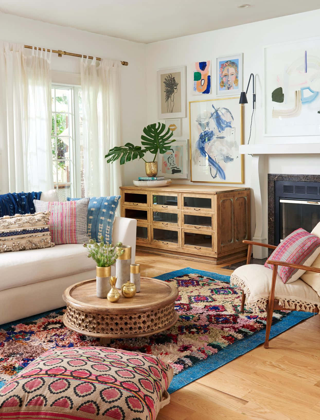 Lagdelte mønstre og farvelag - Æstetisk boho Wallpapers