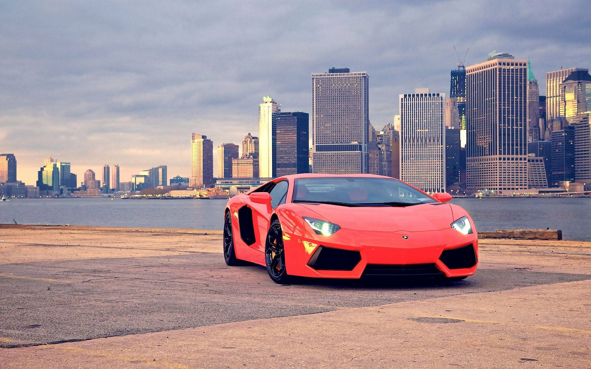Lamborghini biludstilling i Brooklyn Bridge Park Wallpapers