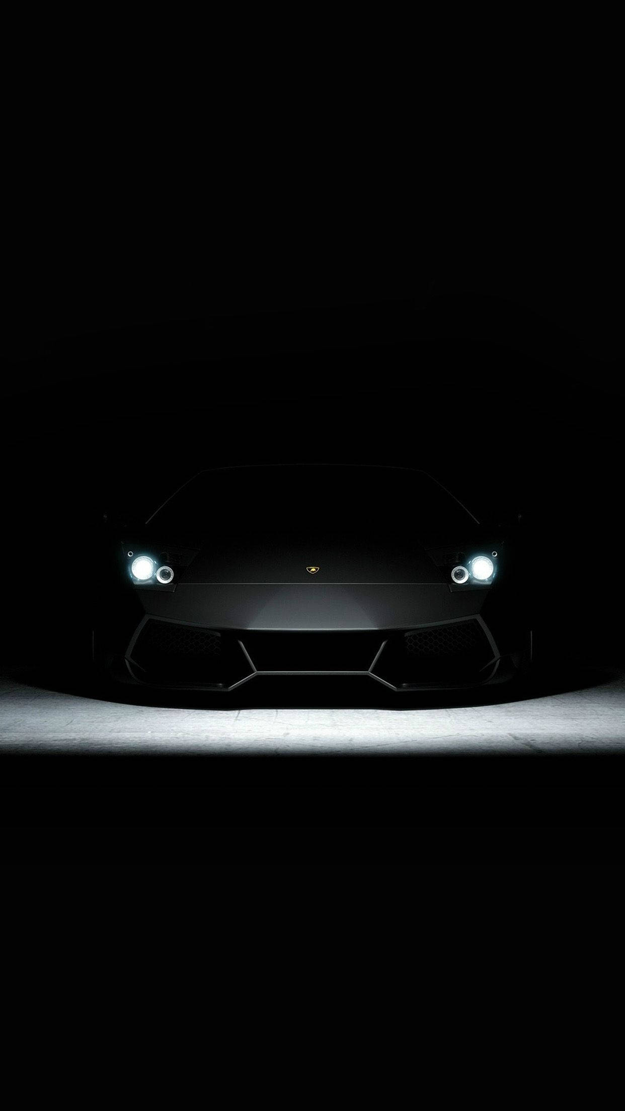 Lamborghini iPhone sort æstetik hvide forlygter Wallpapers