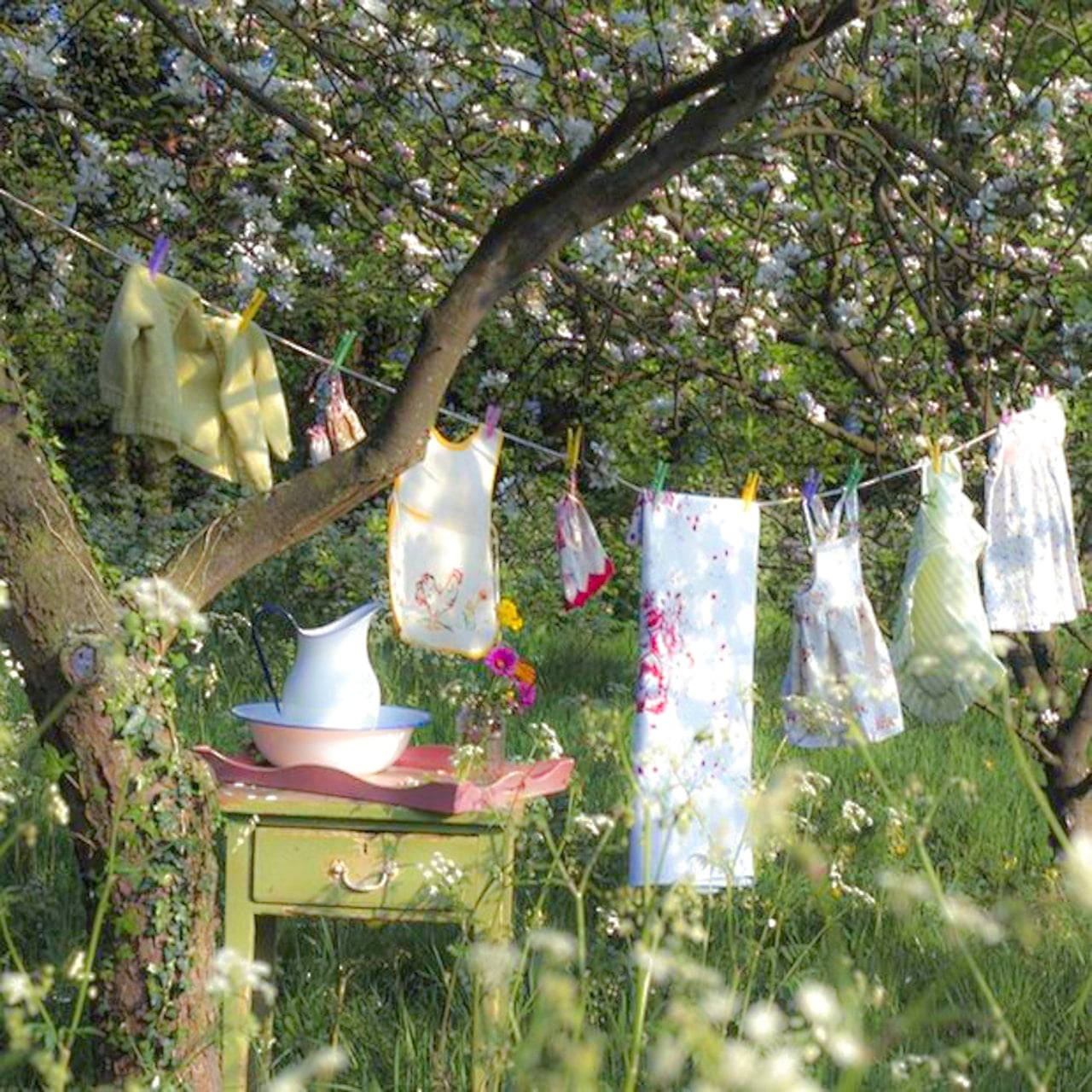 Landlig tørresnor Cottagecore Skrivebord Wallpapers