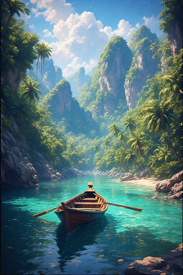 Langhalebåd og kalkstensklipper tropisk paradis 4K Wallpapers