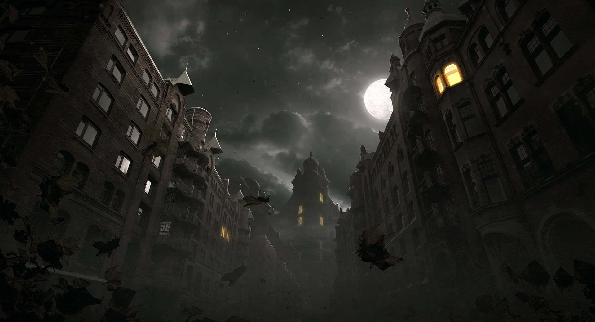 Larm og travlhed i den mørke by Wallpapers